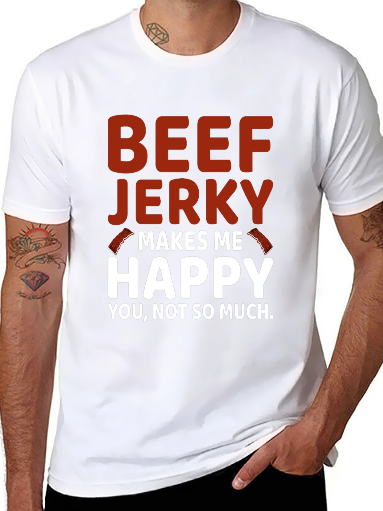 Beef Jerky Makes Me Happy Graphic Tee