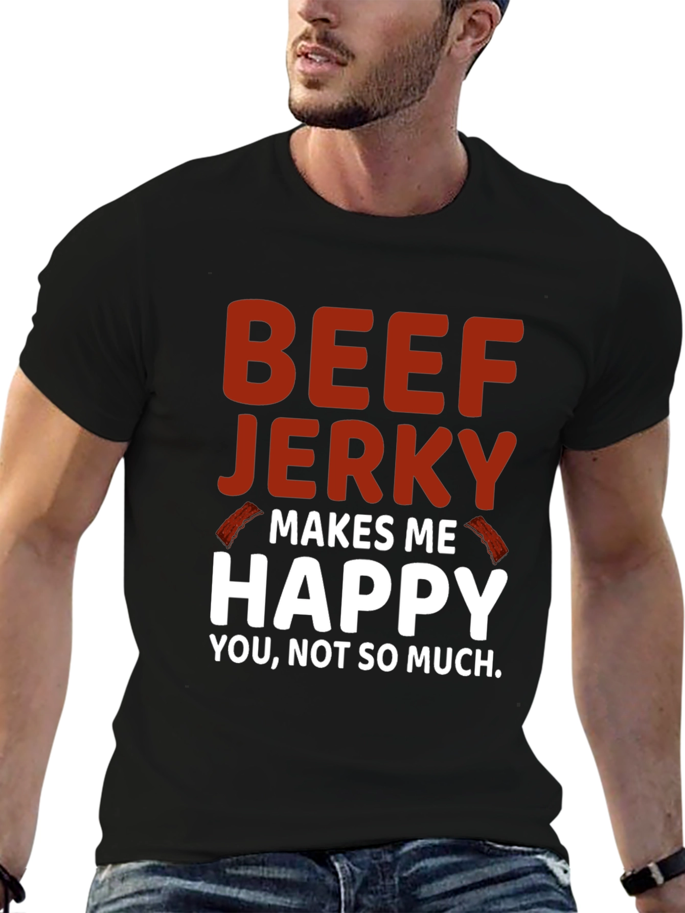 Beef Jerky Makes Me Happy Graphic Tee