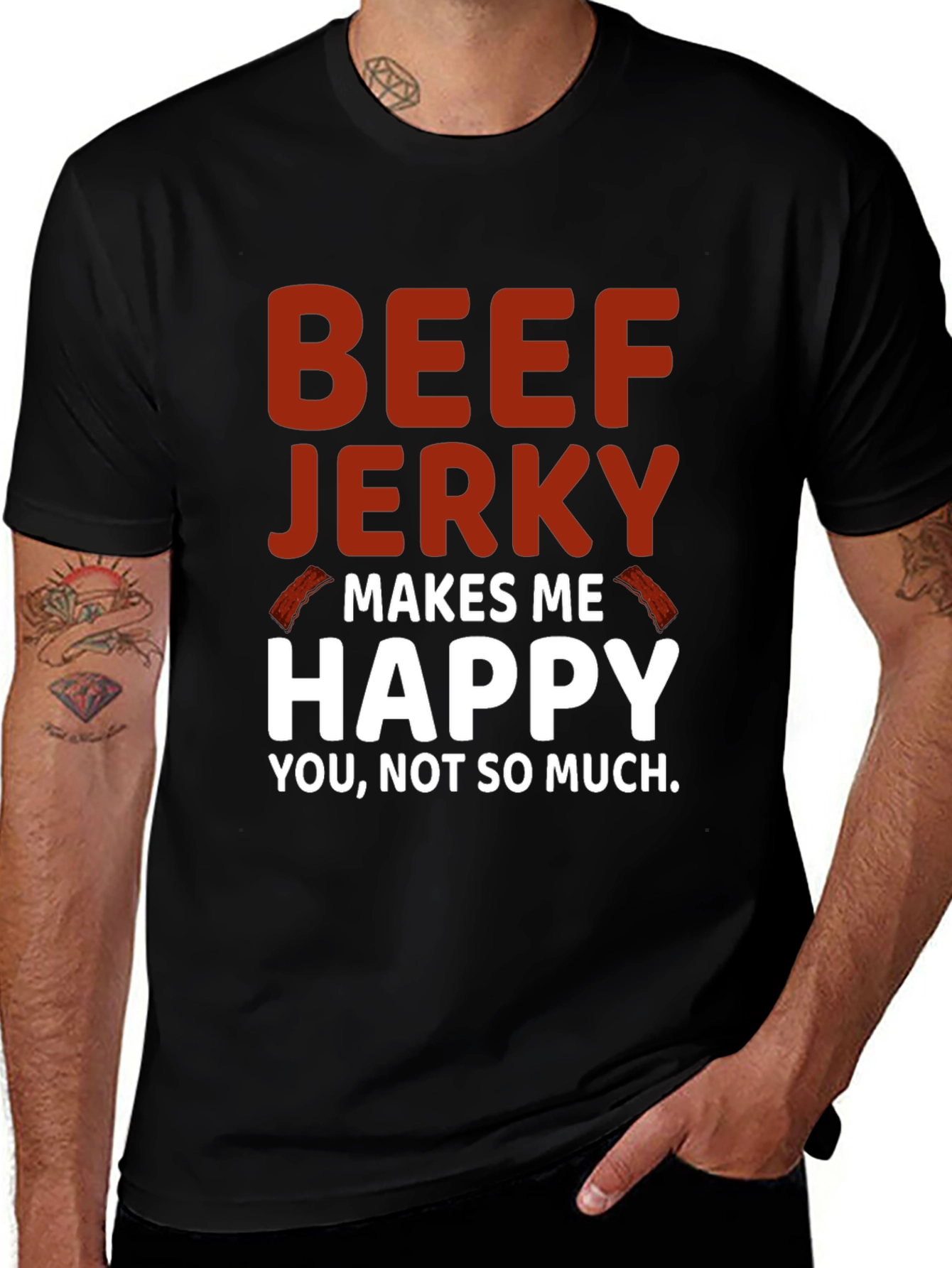 Beef Jerky Makes Me Happy Graphic Tee