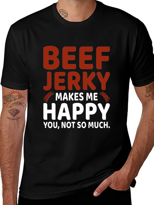 Beef Jerky Makes Me Happy Graphic Tee