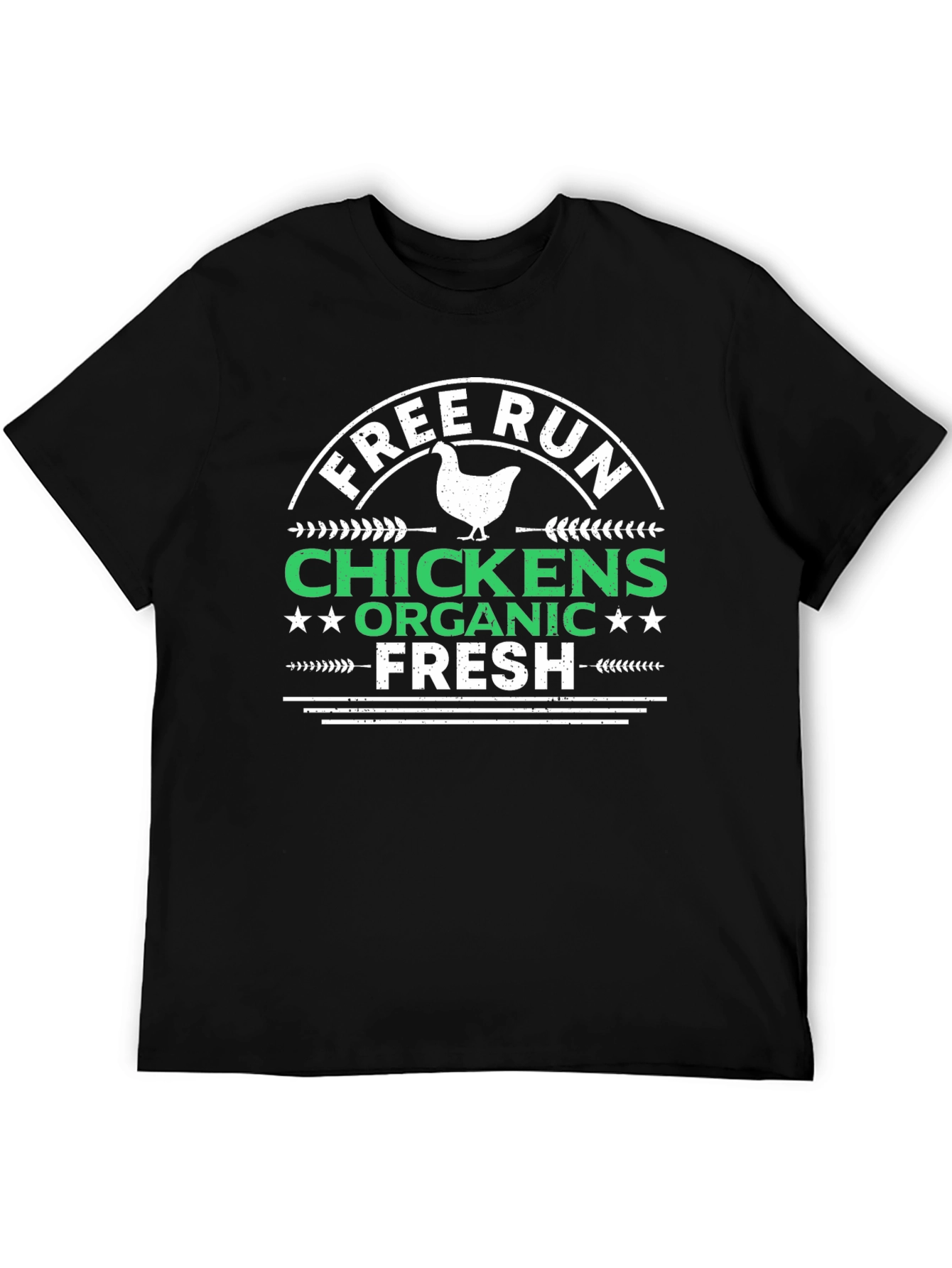 Free Run Chickens Organic Fresh Black T-Shirt