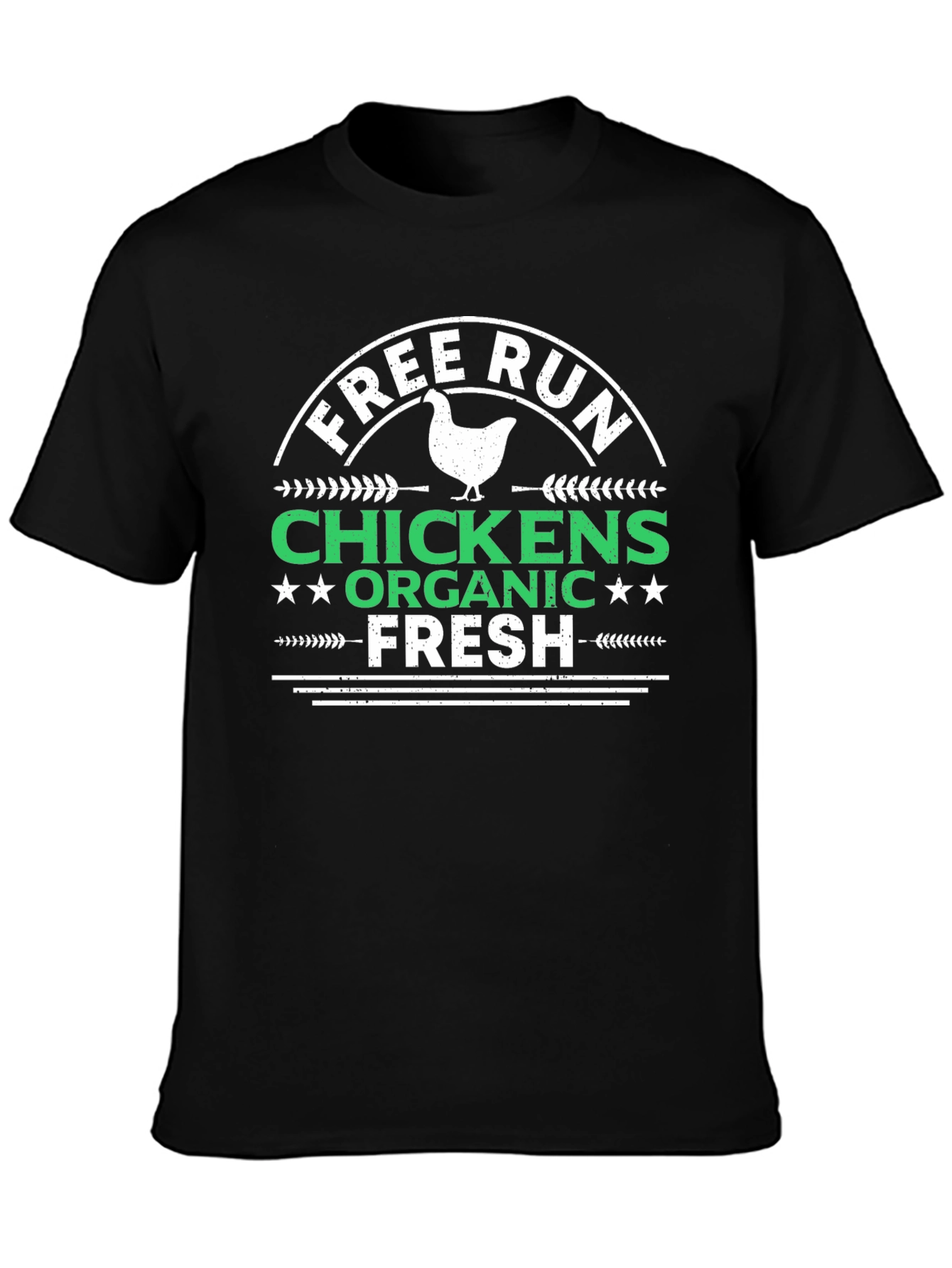 Free Run Chickens Organic Fresh Black T-Shirt