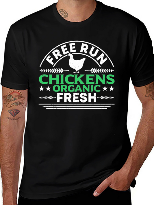 Free Run Chickens Organic Fresh Black T-Shirt