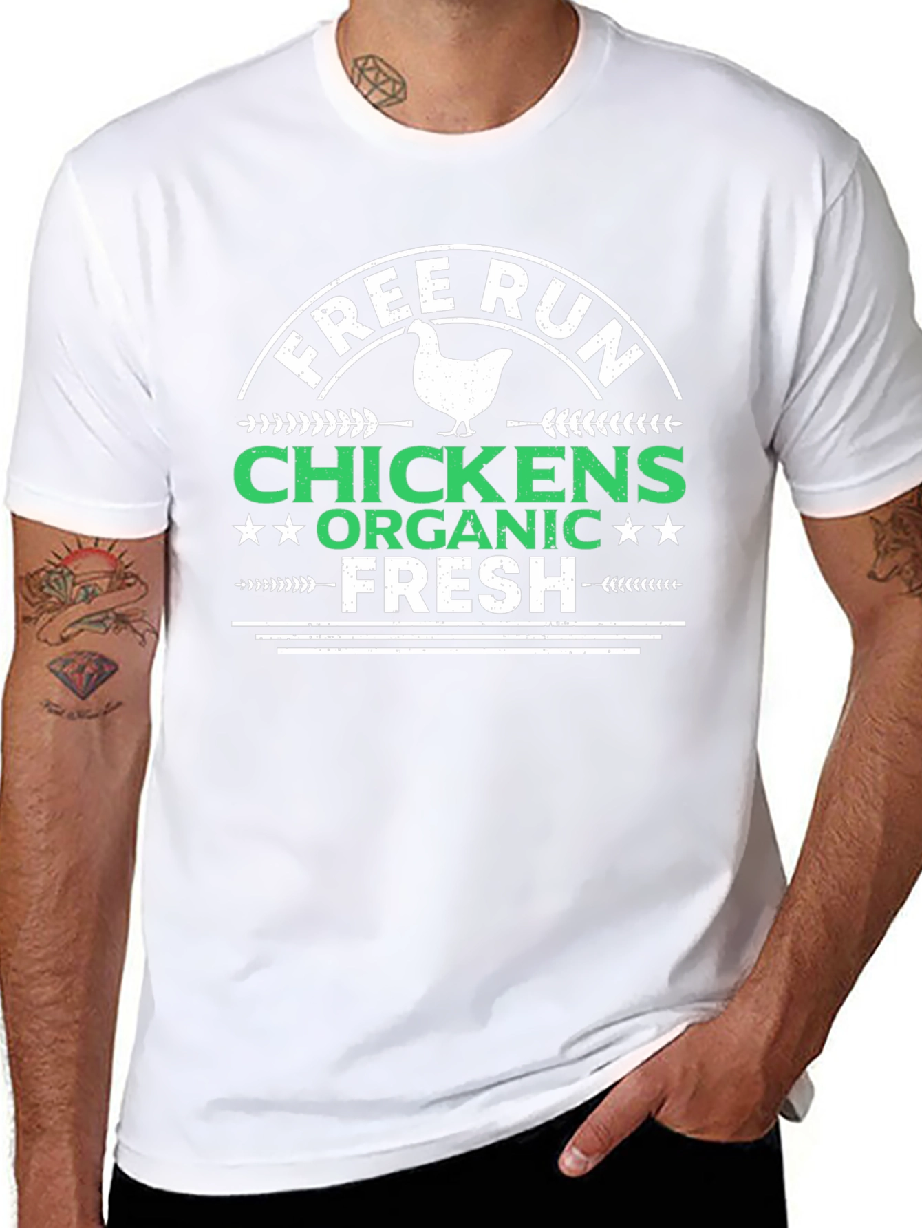 Free Run Chickens Organic Fresh Black T-Shirt