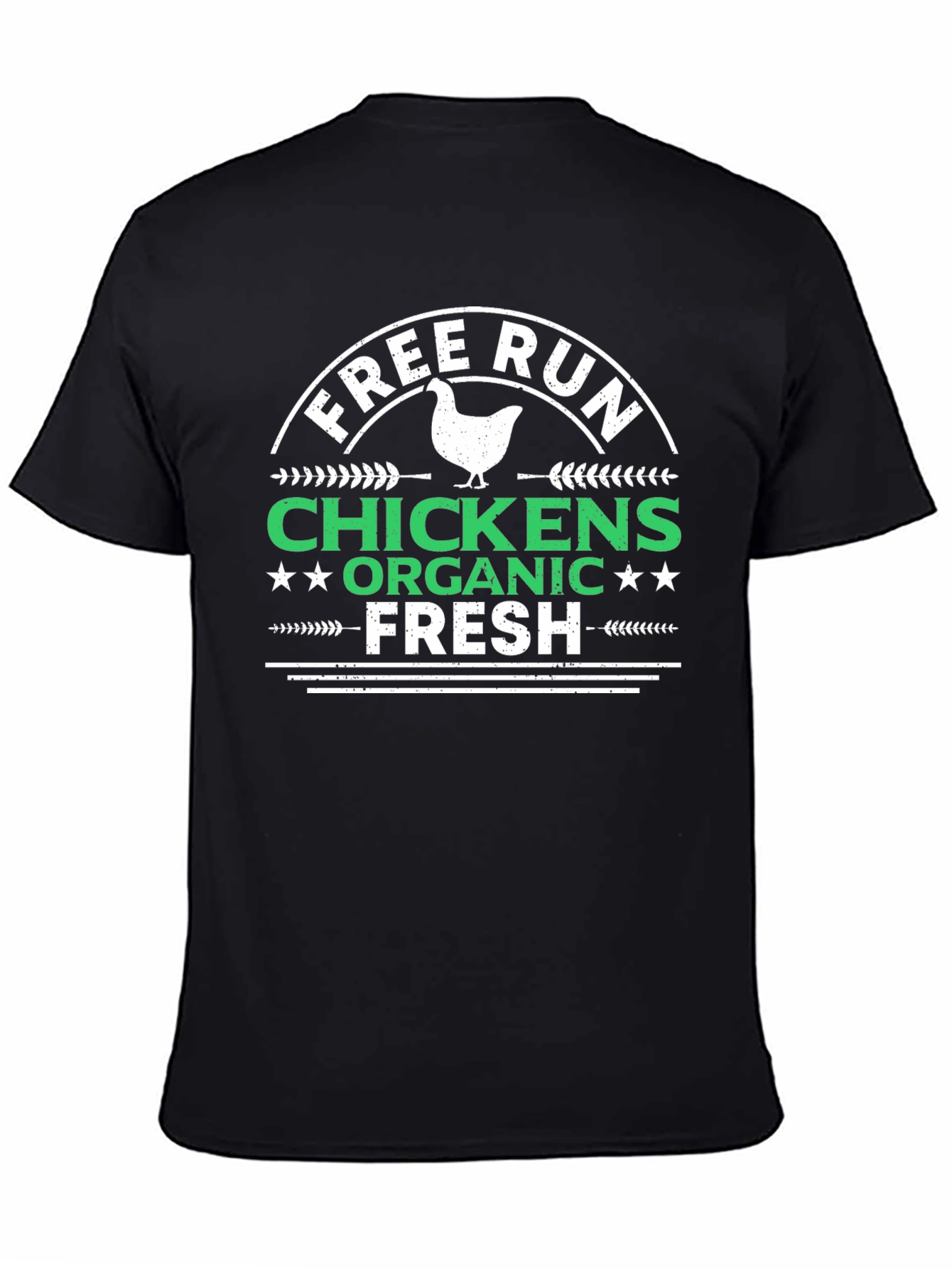 Free Run Chickens Organic Fresh Black T-Shirt