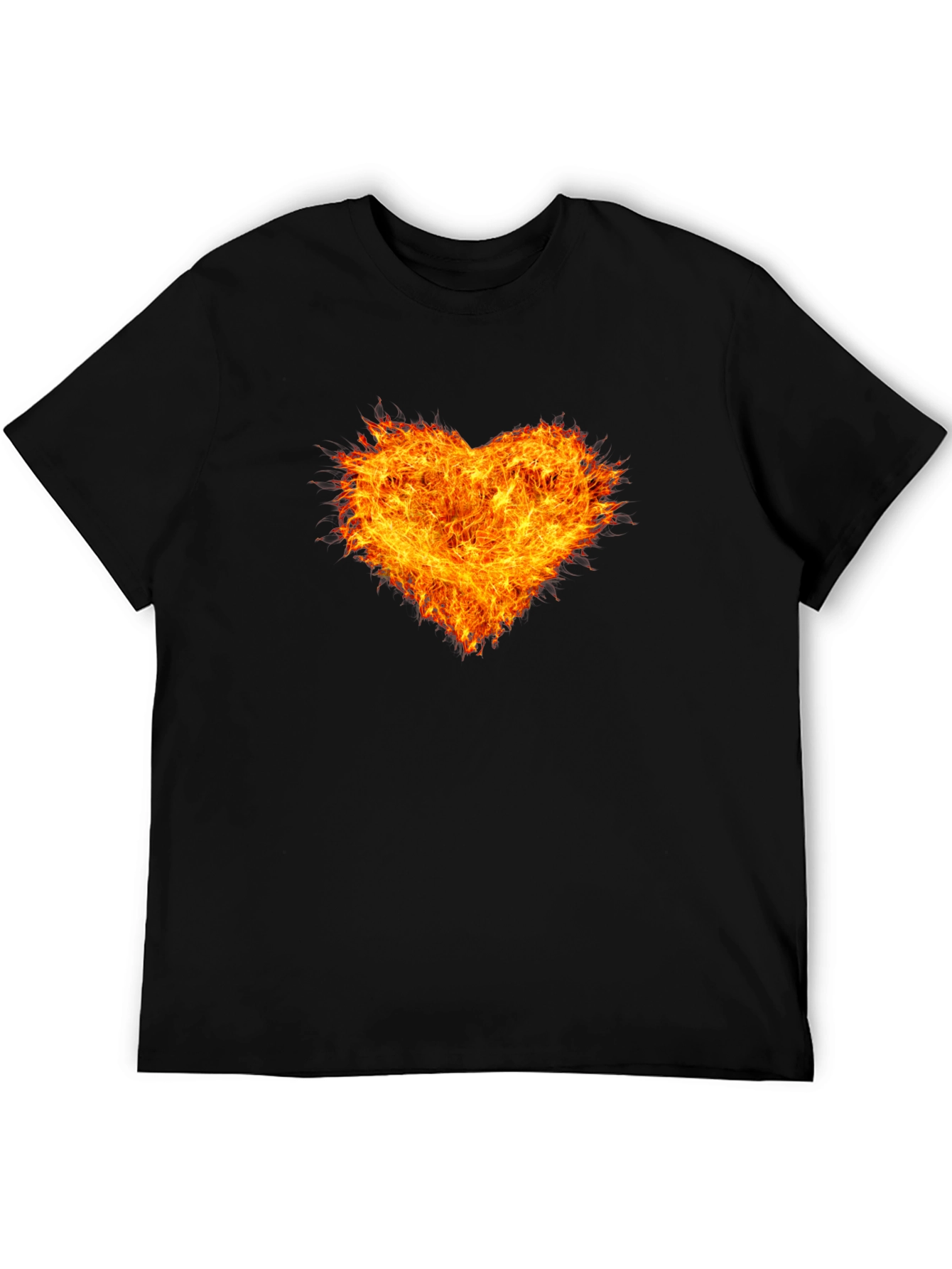 Fiery Heart Black T-Shirt
