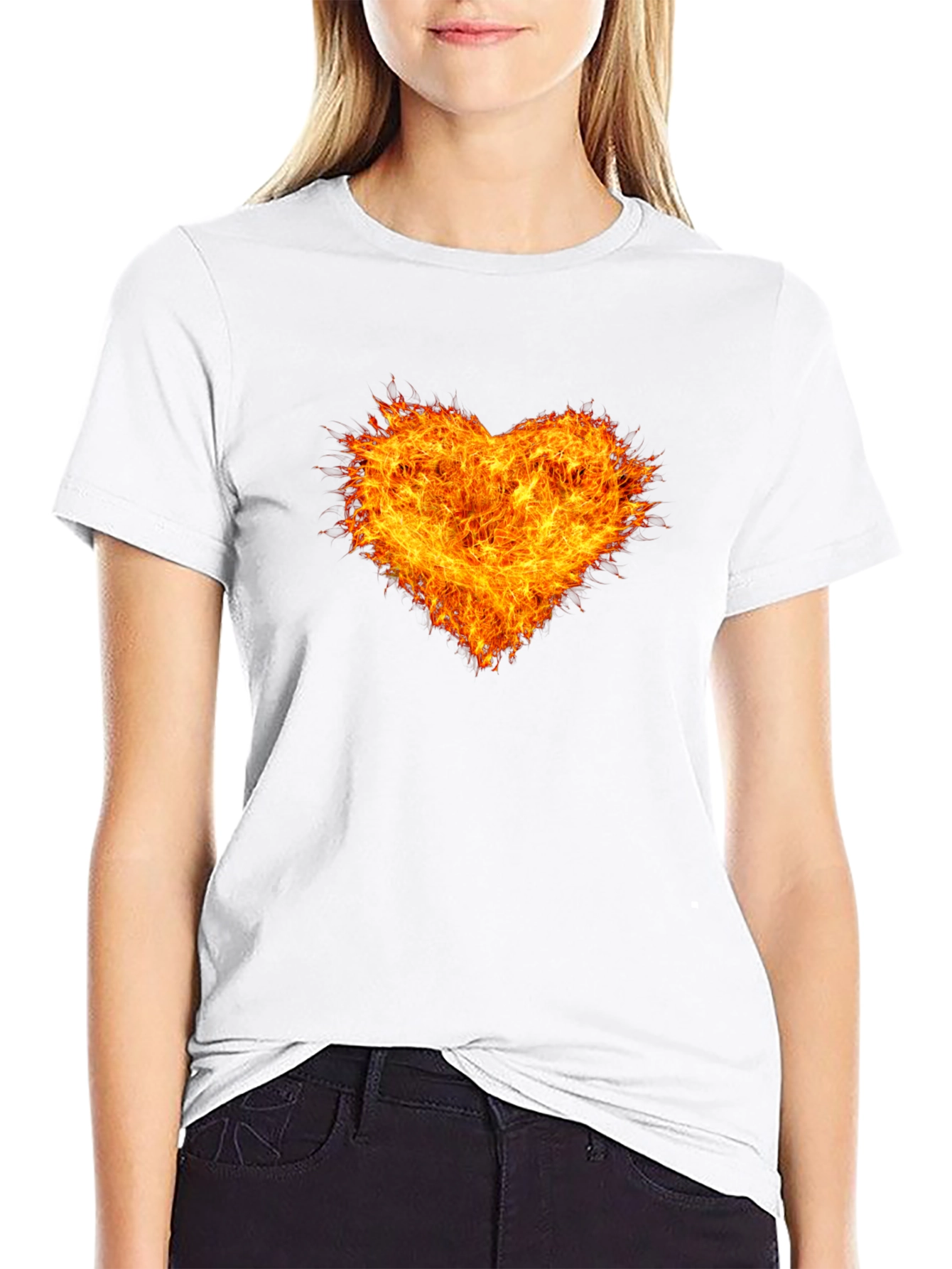 Fiery Heart Black T-Shirt