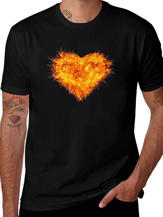Fiery Heart Black T-Shirt