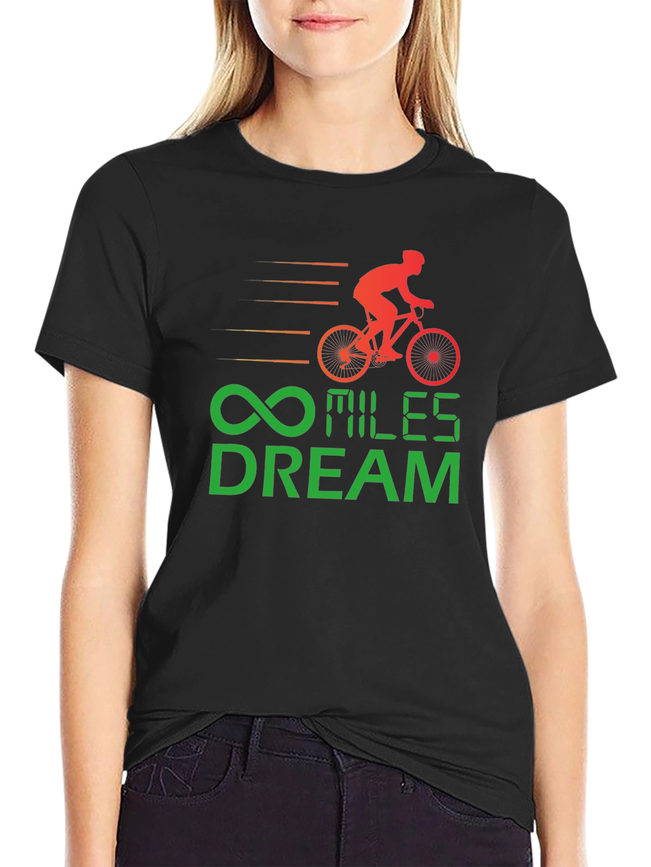 Miles Dream Cycling T-Shirt - Black Cotton Tee