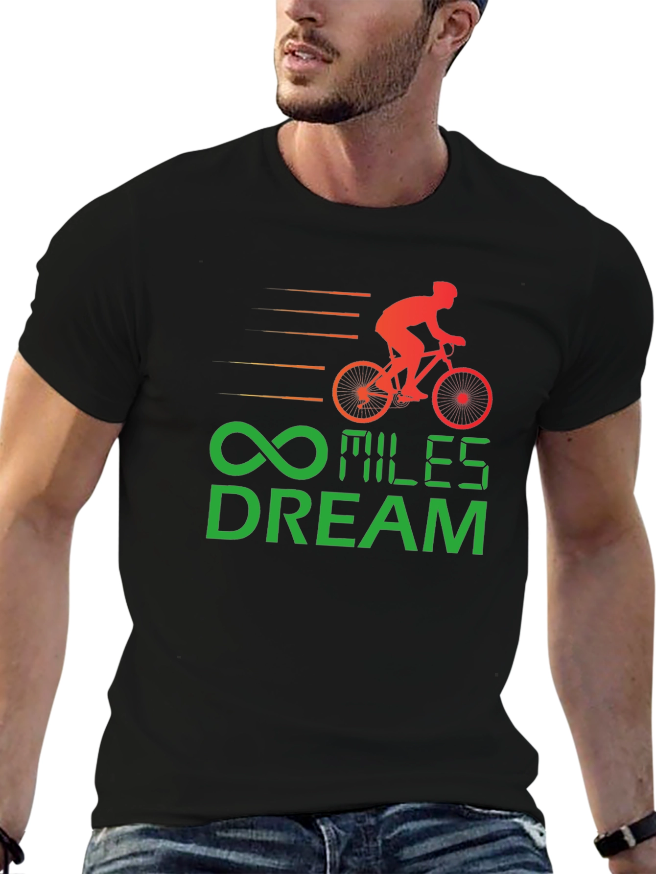 Miles Dream Cycling T-Shirt - Black Cotton Tee