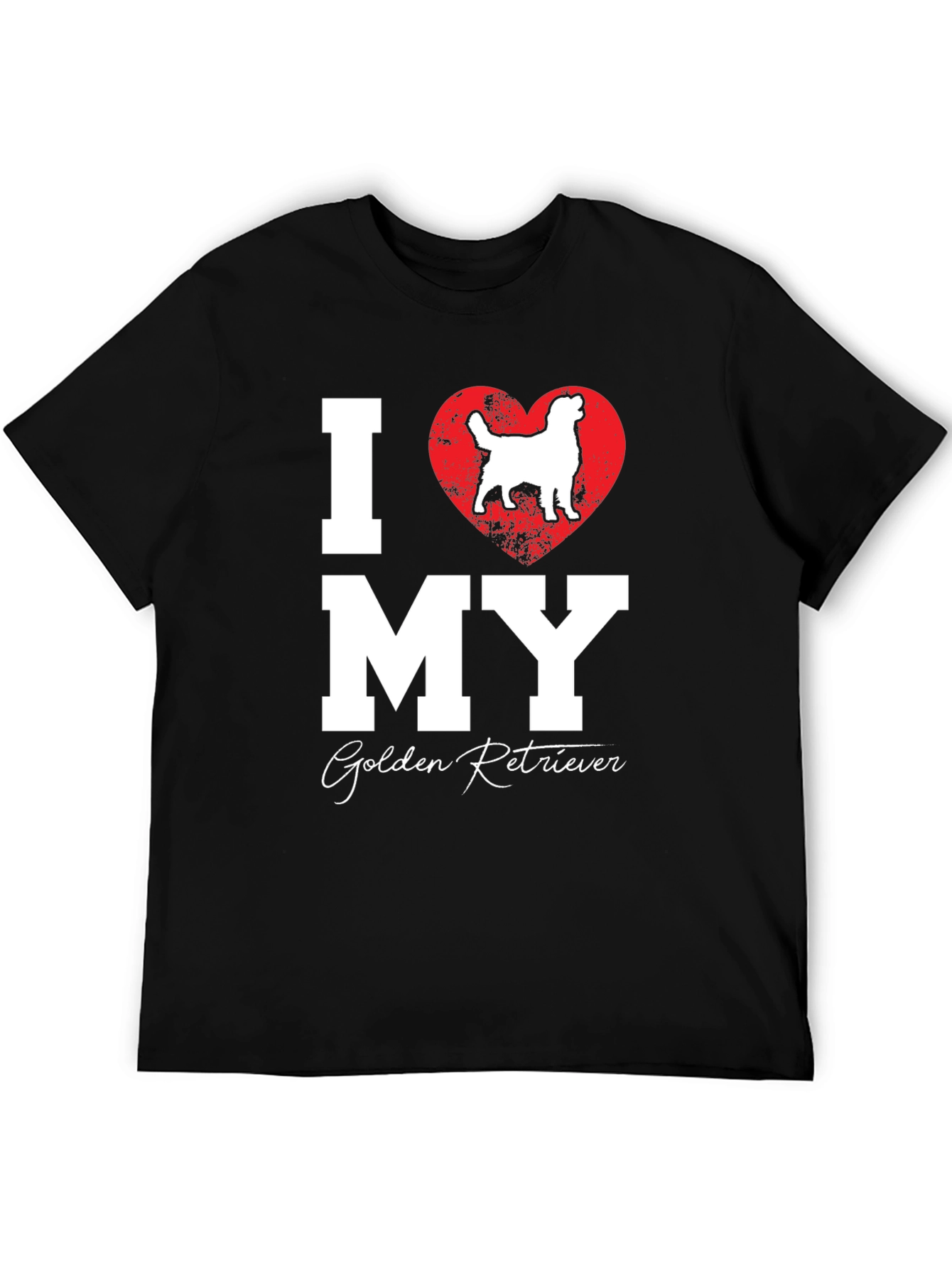 I Love My Golden Retriever Black T-Shirt