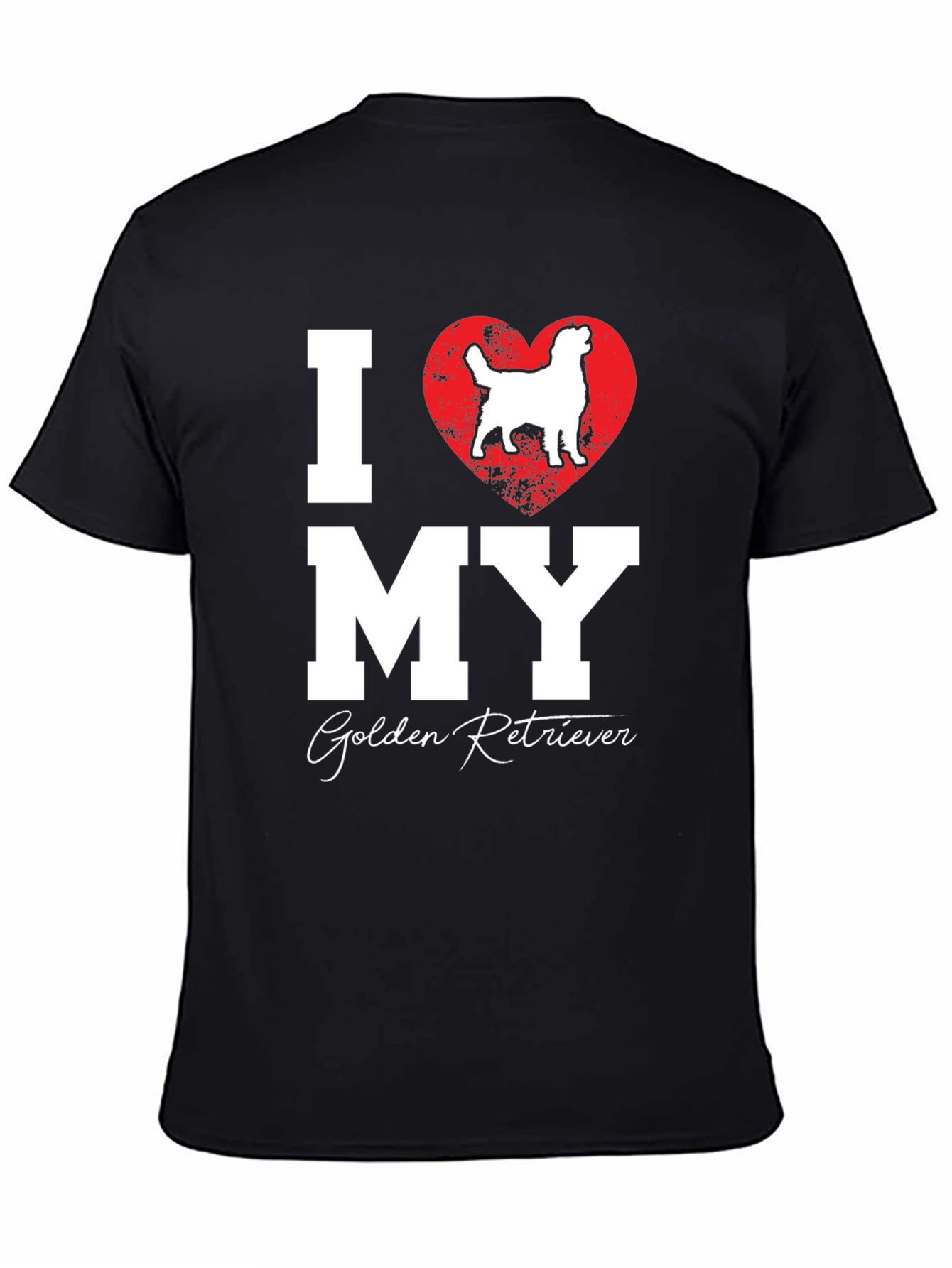 I Love My Golden Retriever Black T-Shirt