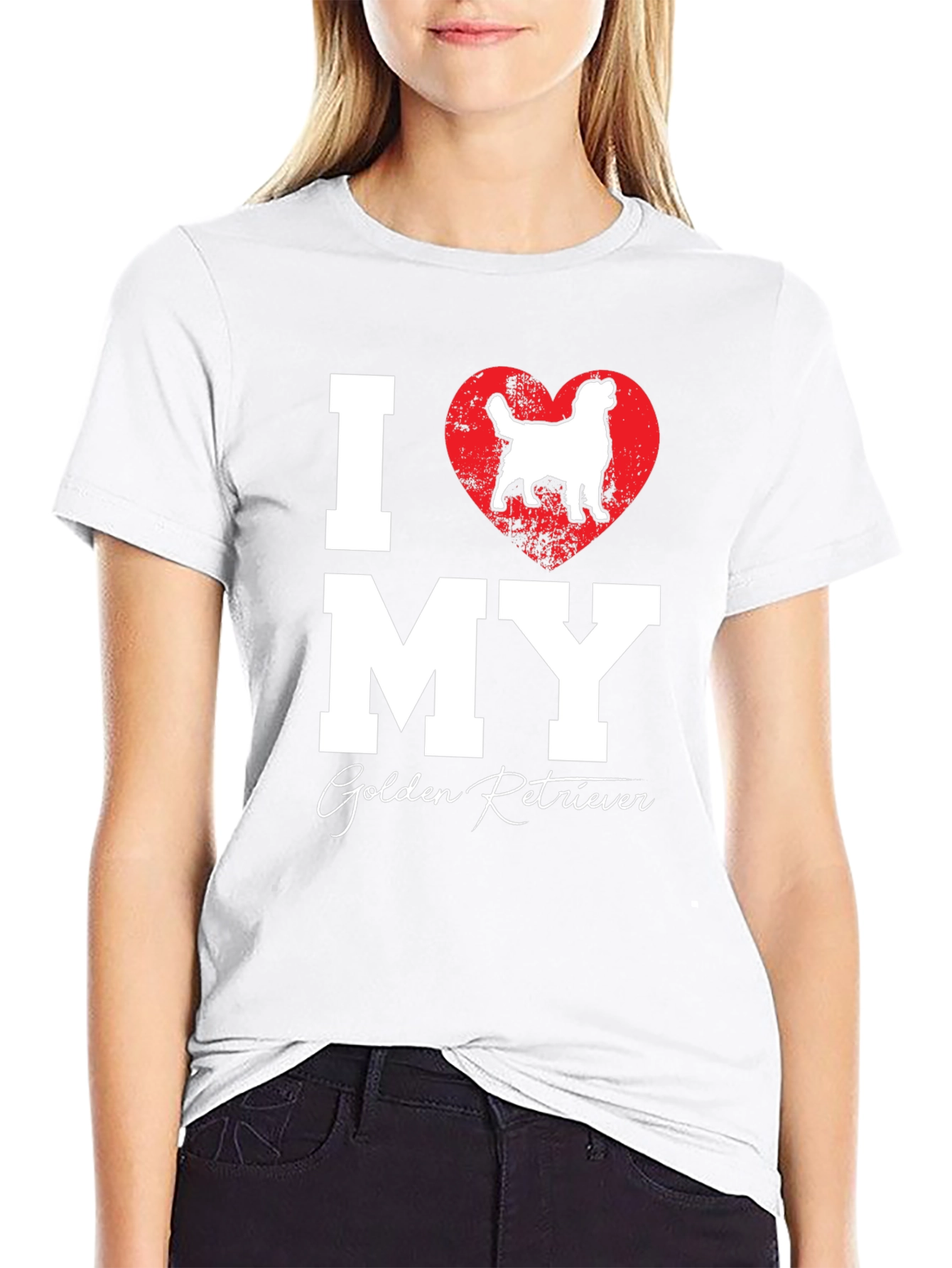 I Love My Golden Retriever Black T-Shirt