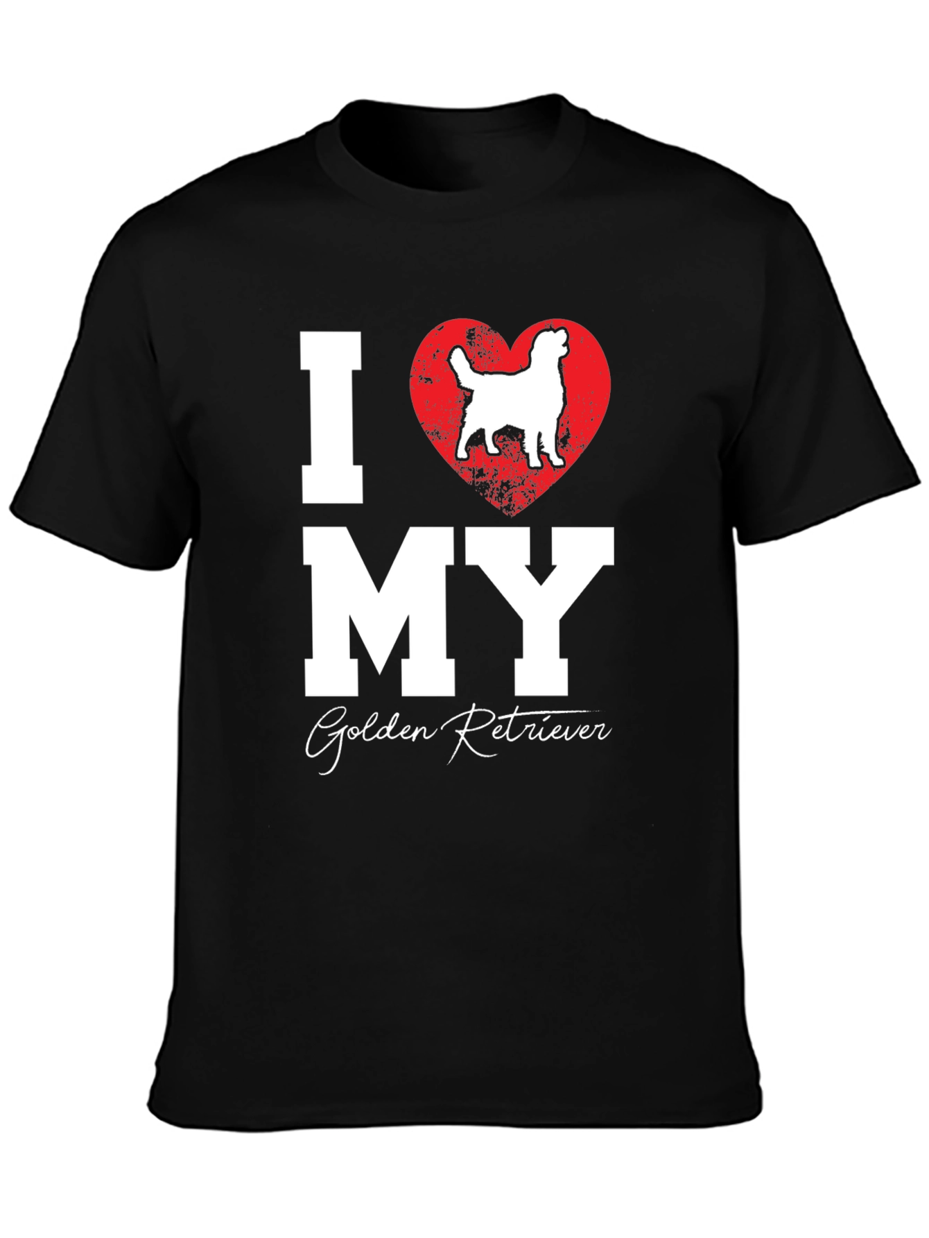 I Love My Golden Retriever Black T-Shirt