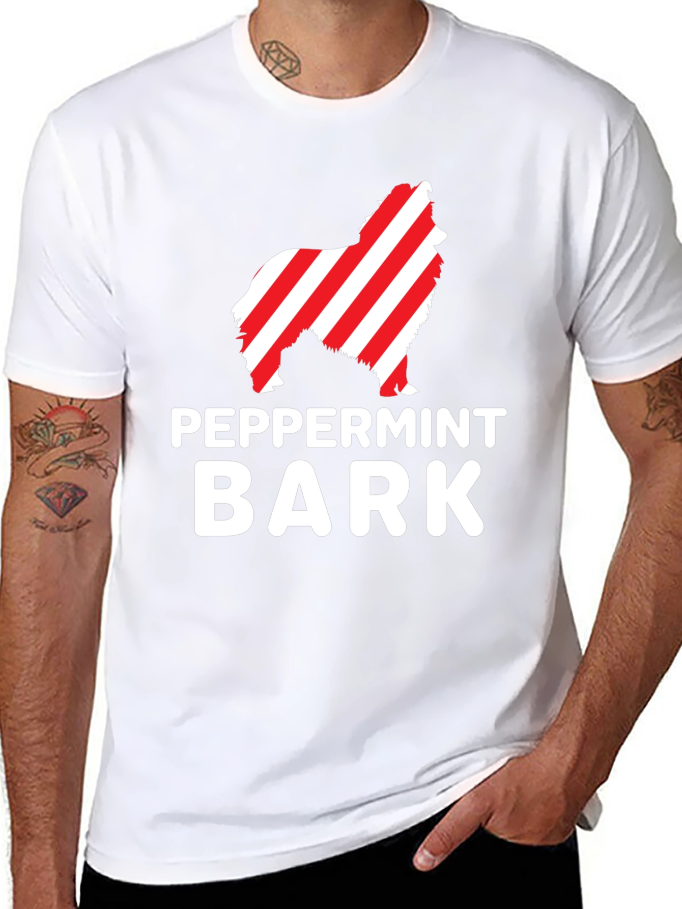 Peppermint Bark Dog Graphic Tee - Black