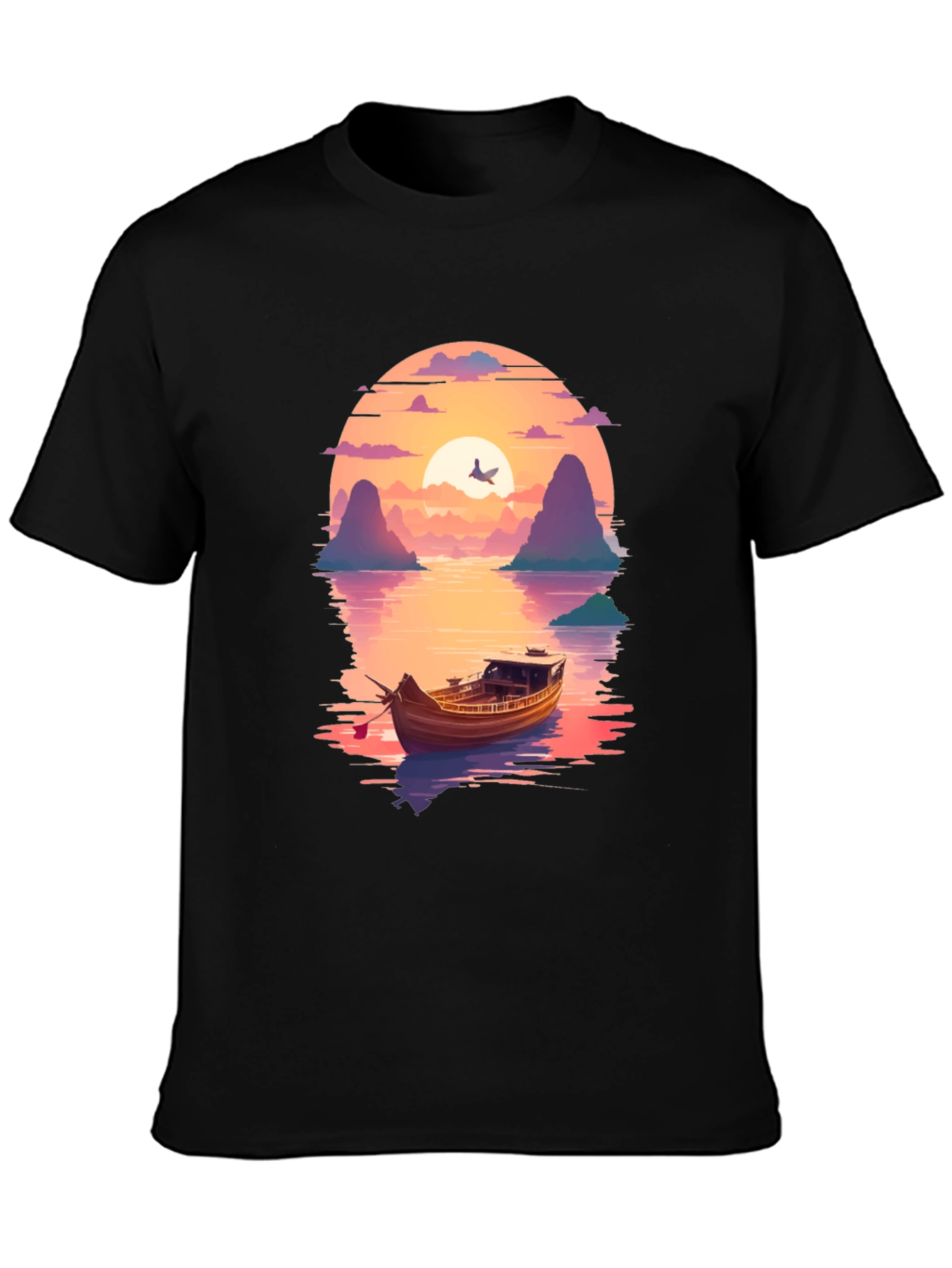 Sunset Boat Trip Graphic T-Shirt