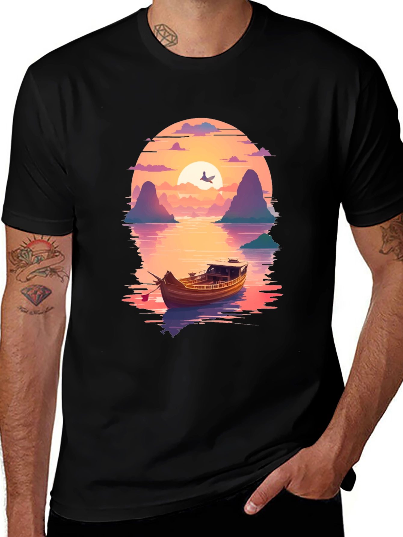 Sunset Boat Trip Graphic T-Shirt