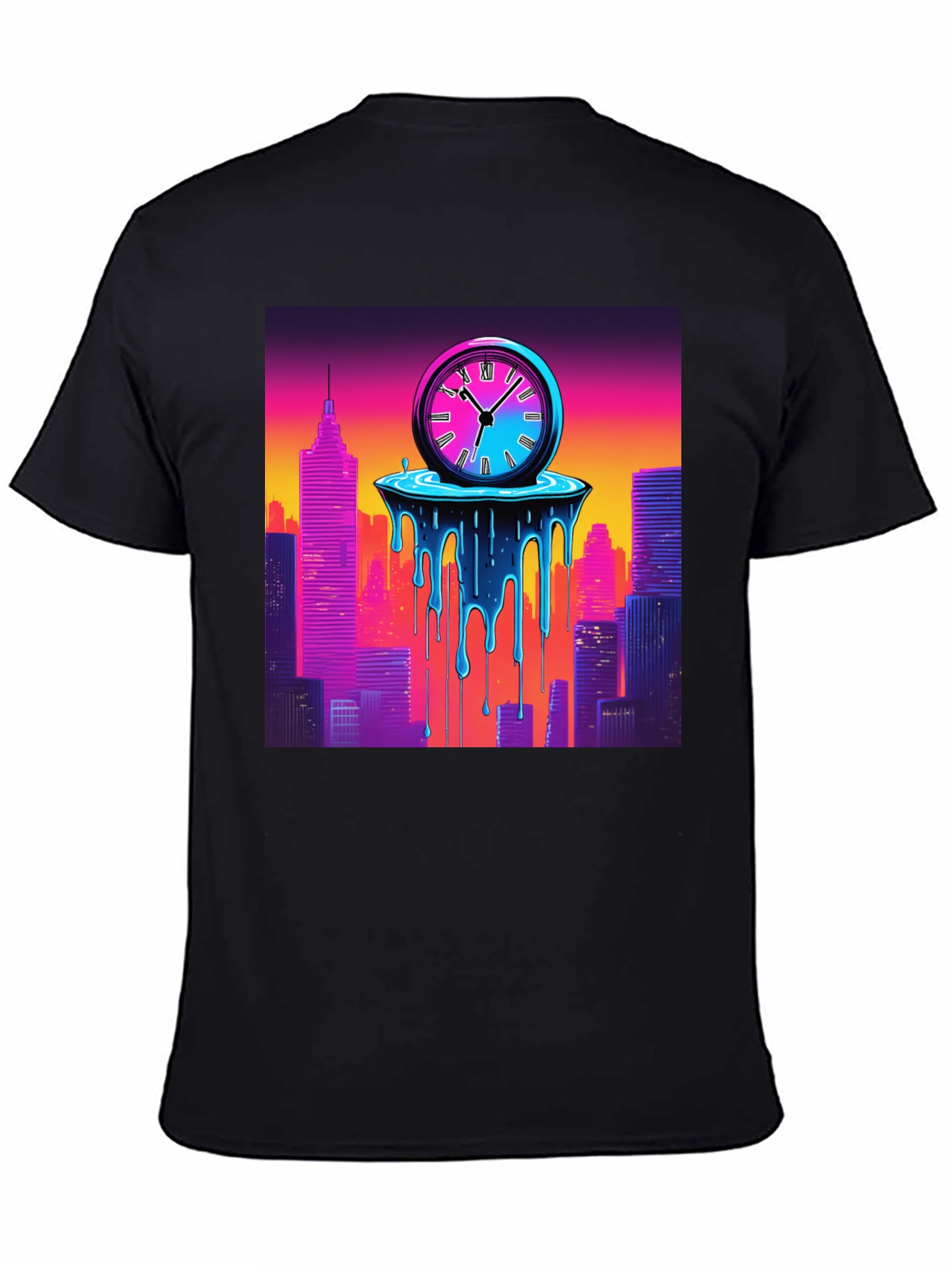 Time Warp Cityscape Graphic Tee - Cool Retro Design
