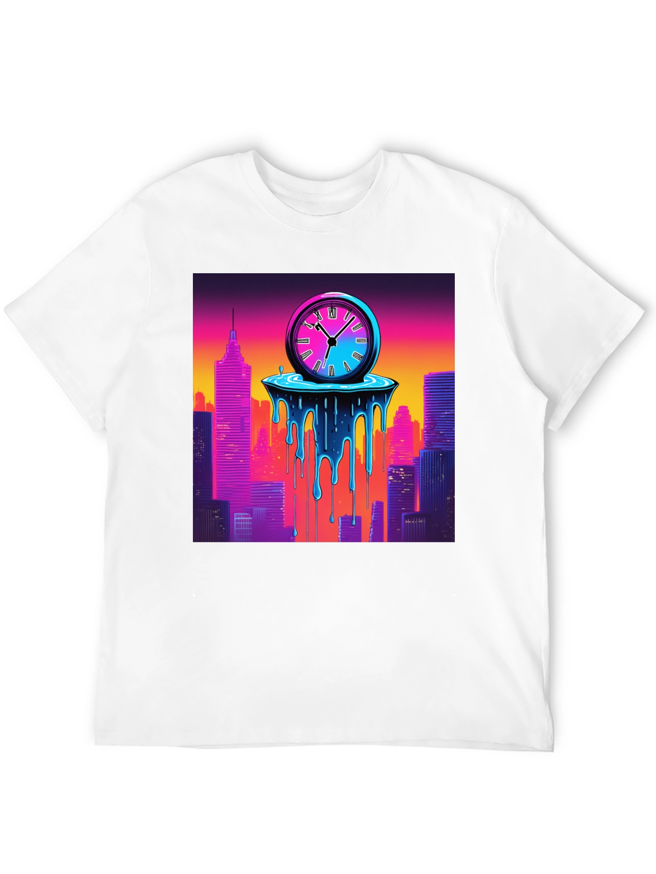 Time Warp Cityscape Graphic Tee - Cool Retro Design