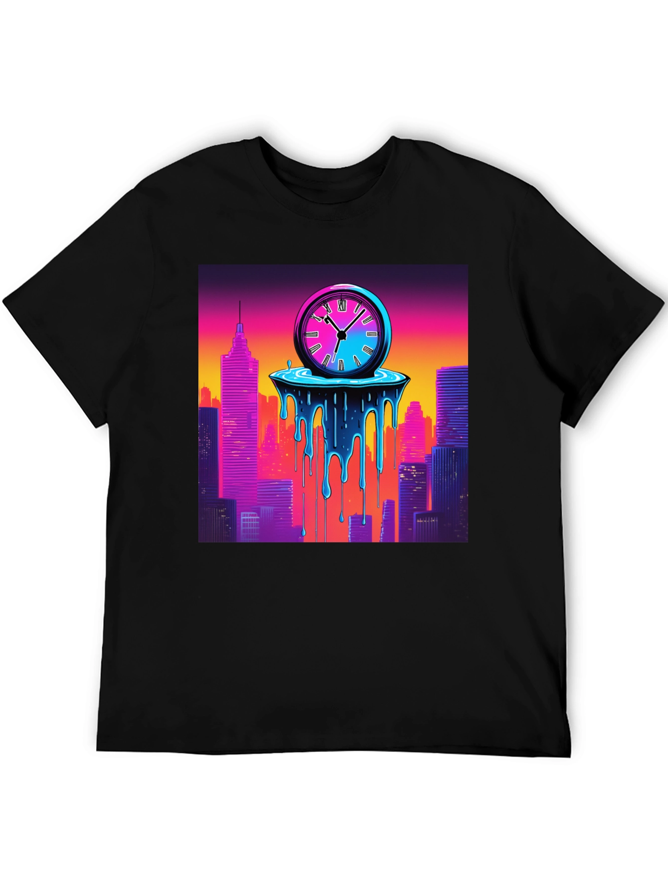 Time Warp Cityscape Graphic Tee - Cool Retro Design