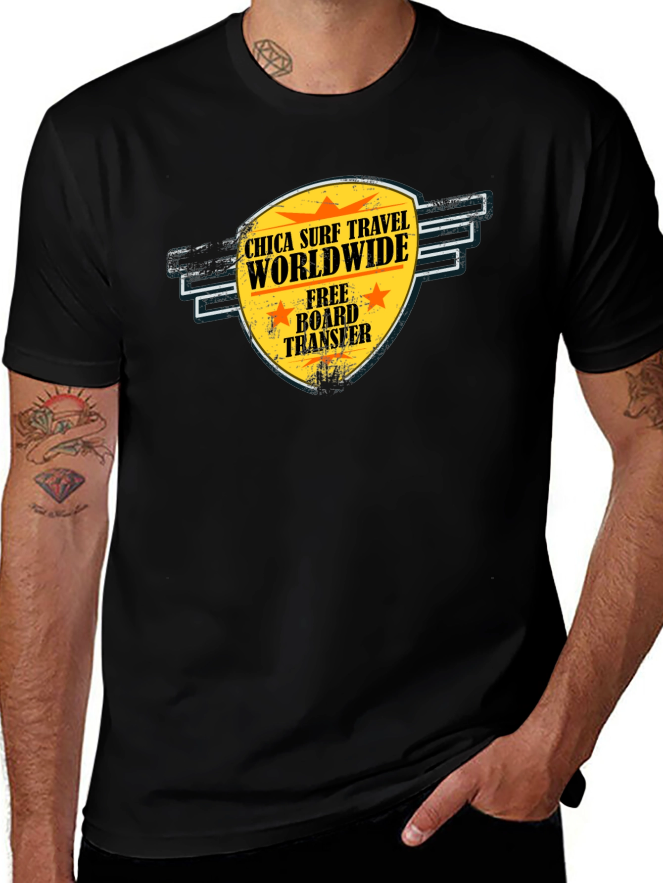 Chica Surf Travel T-Shirt - Worldwide Adventure Tee