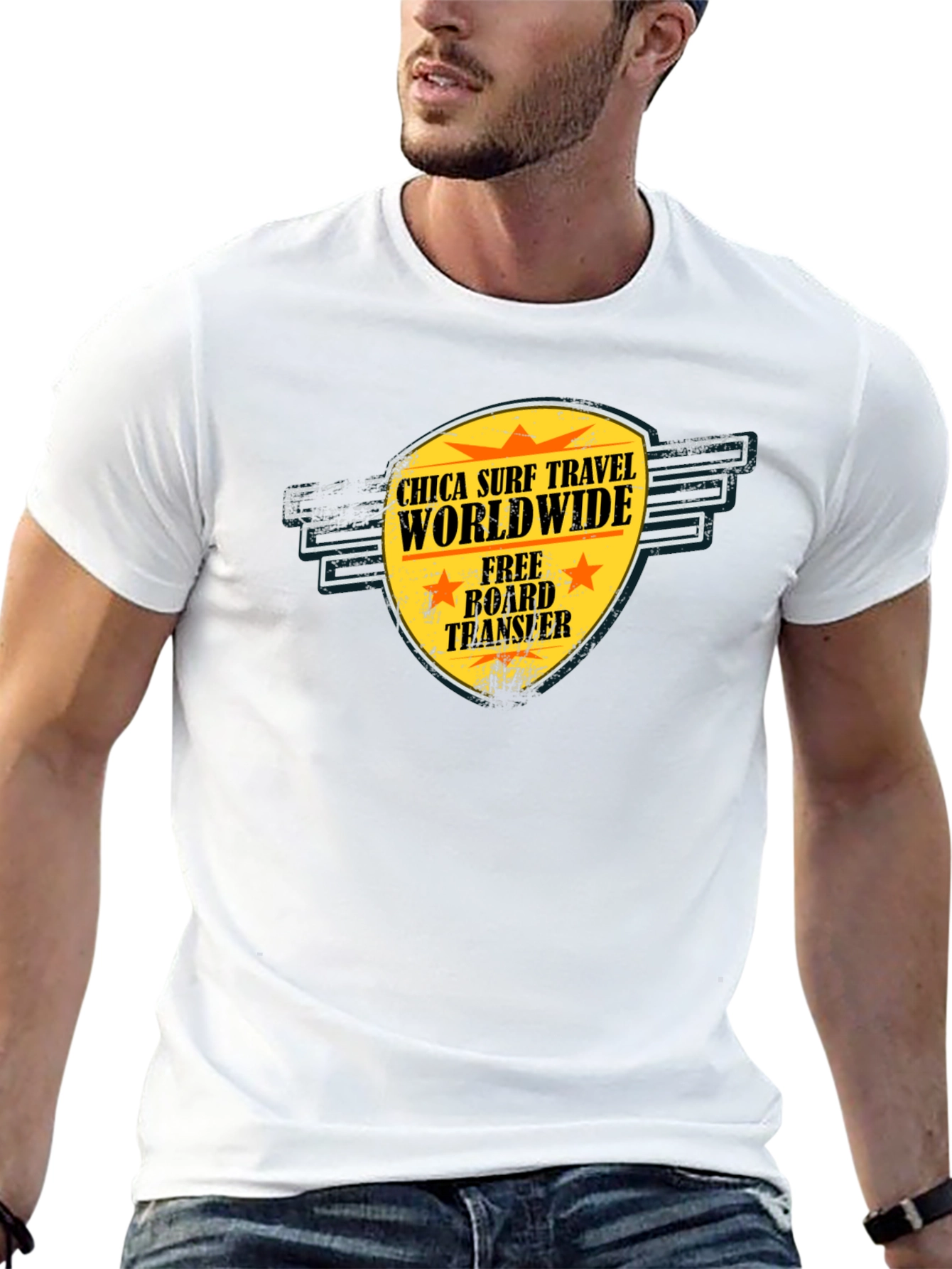 Chica Surf Travel T-Shirt - Worldwide Adventure Tee