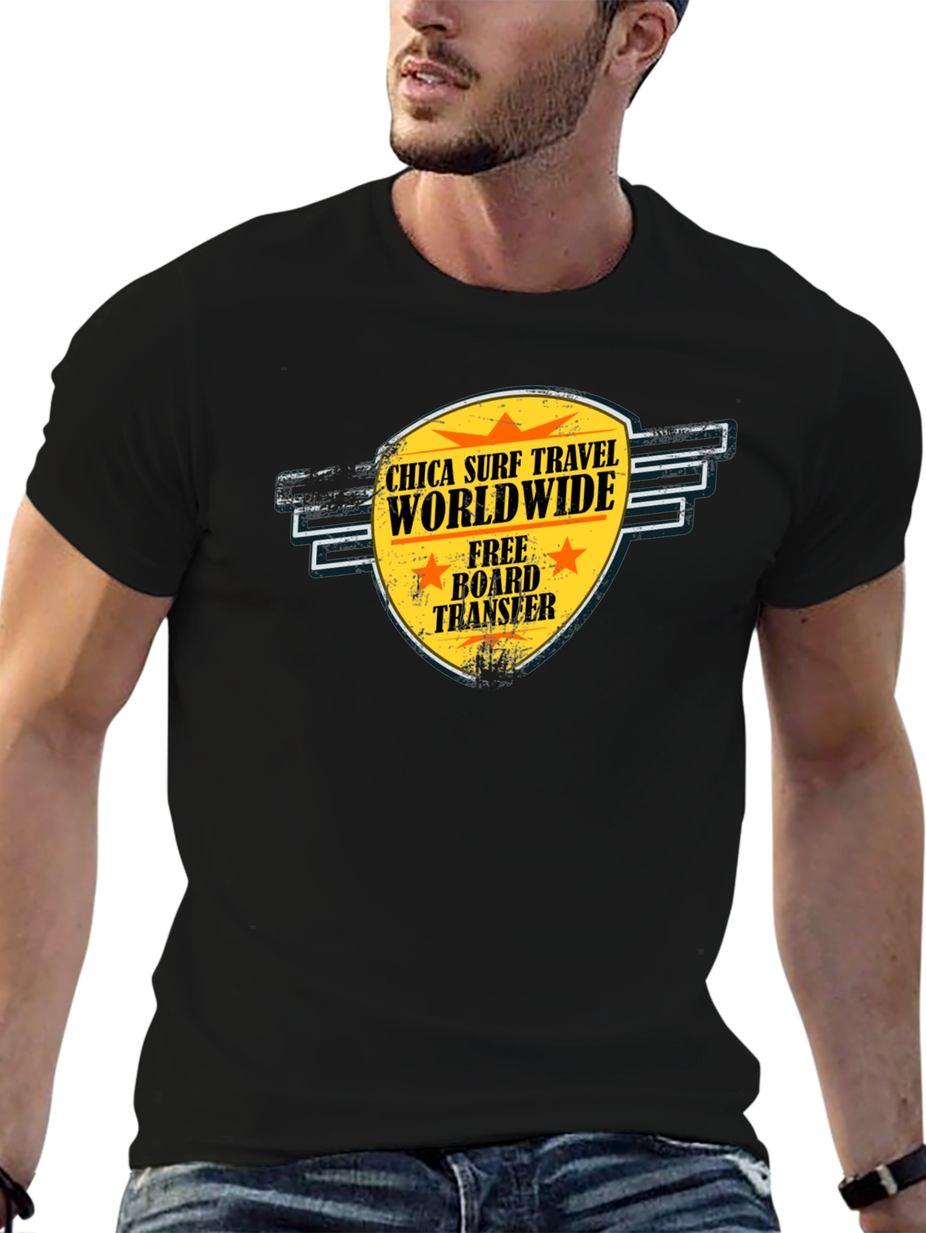 Chica Surf Travel T-Shirt - Worldwide Adventure Tee