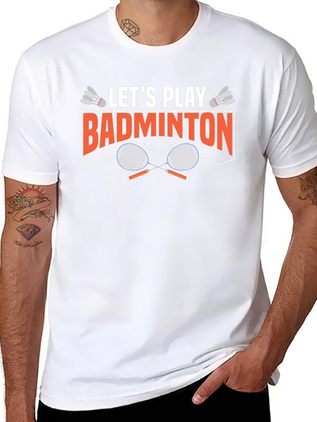 Lets Play Badminton Graphic T-Shirt