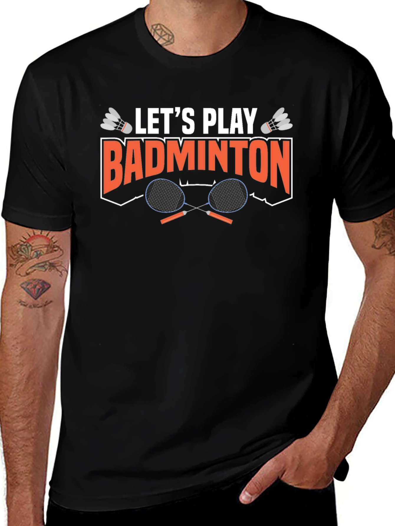 Lets Play Badminton Graphic T-Shirt