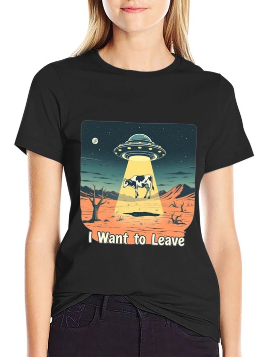 I Want to Leave Alien Cow T-Shirt