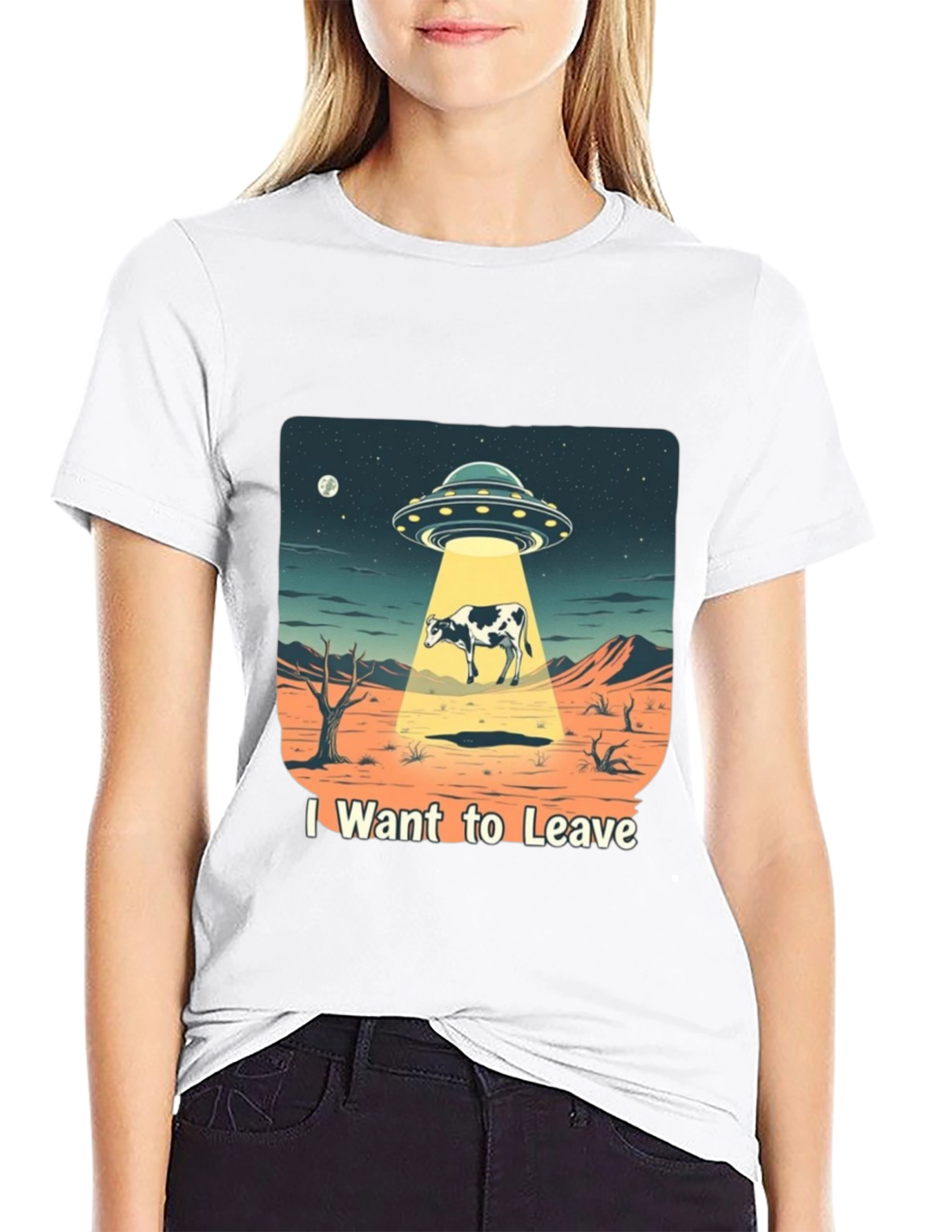 I Want to Leave Alien Cow T-Shirt