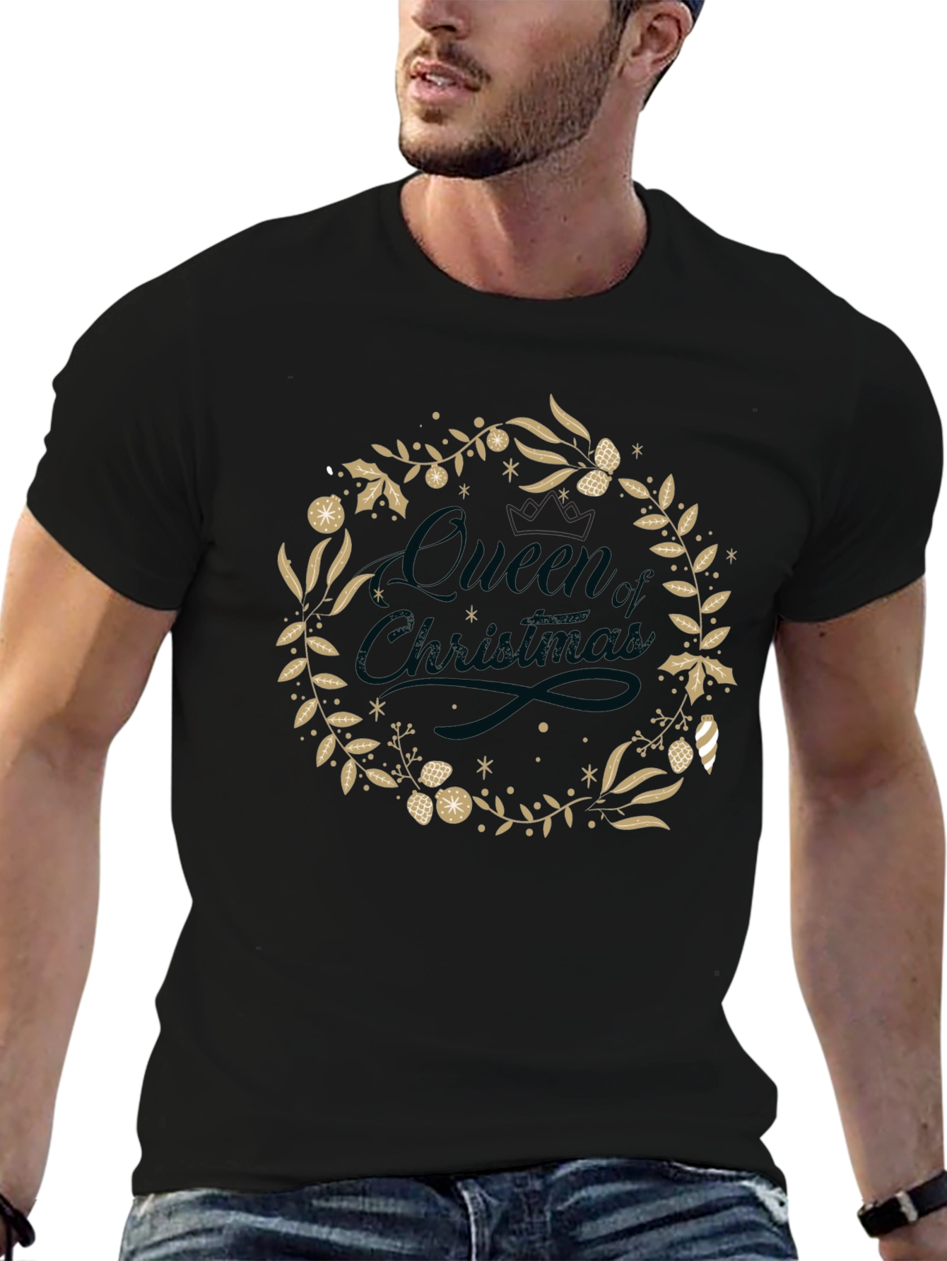 Queen of Christmas Wreath T-Shirt