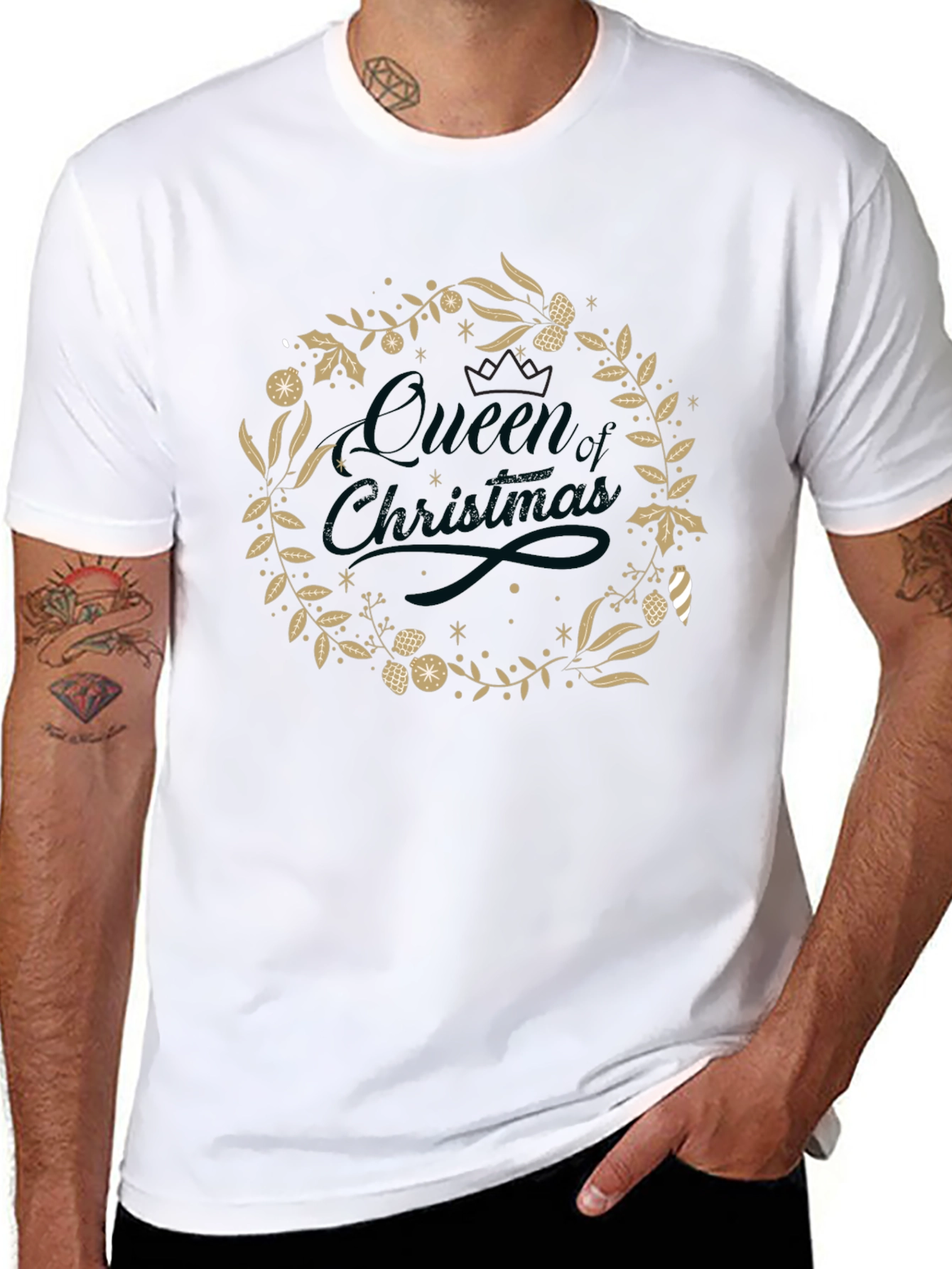 Queen of Christmas Wreath T-Shirt