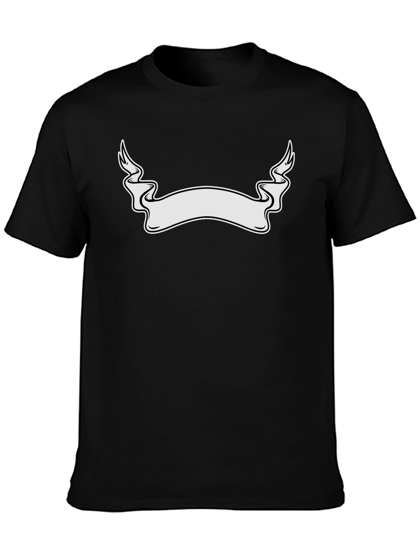Blank Ribbon Banner Graphic Tee - Black