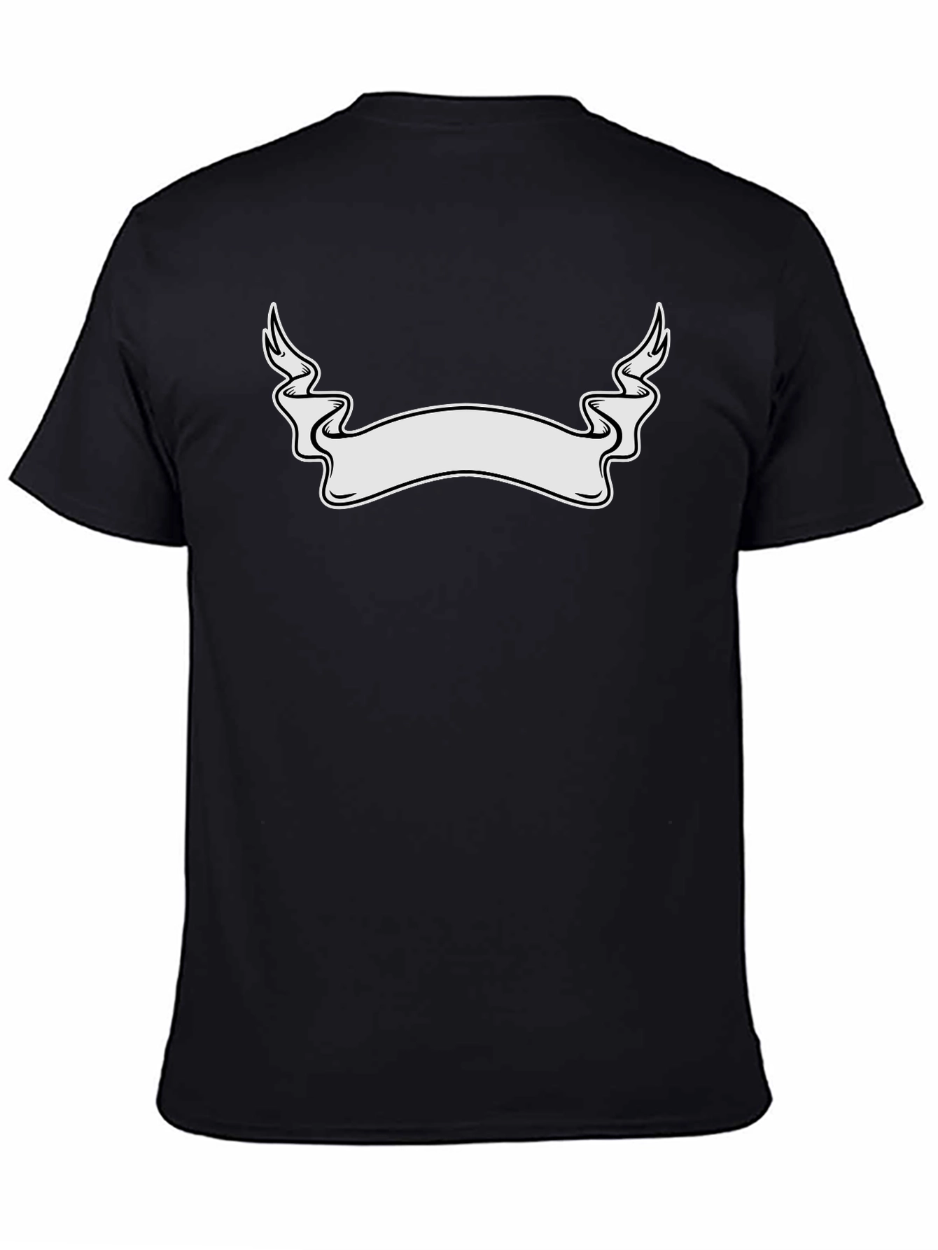 Blank Ribbon Banner Graphic Tee - Black