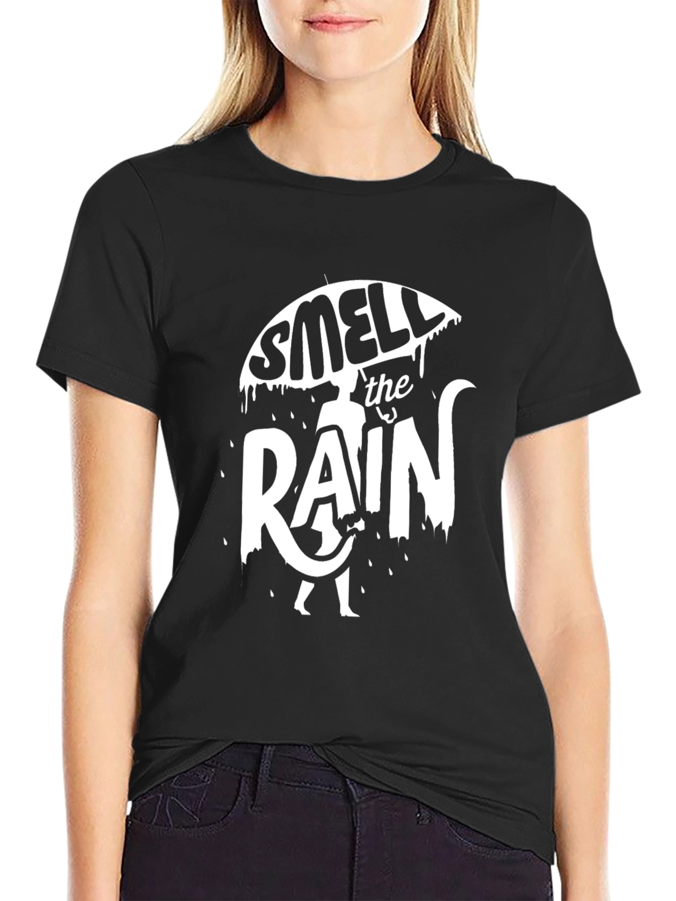 Smell the Rain Black Graphic Tee