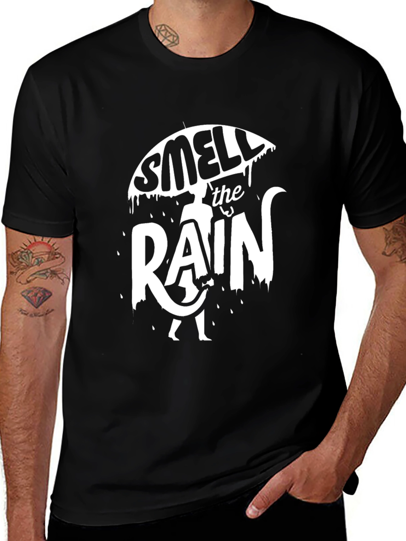 Smell the Rain Black Graphic Tee