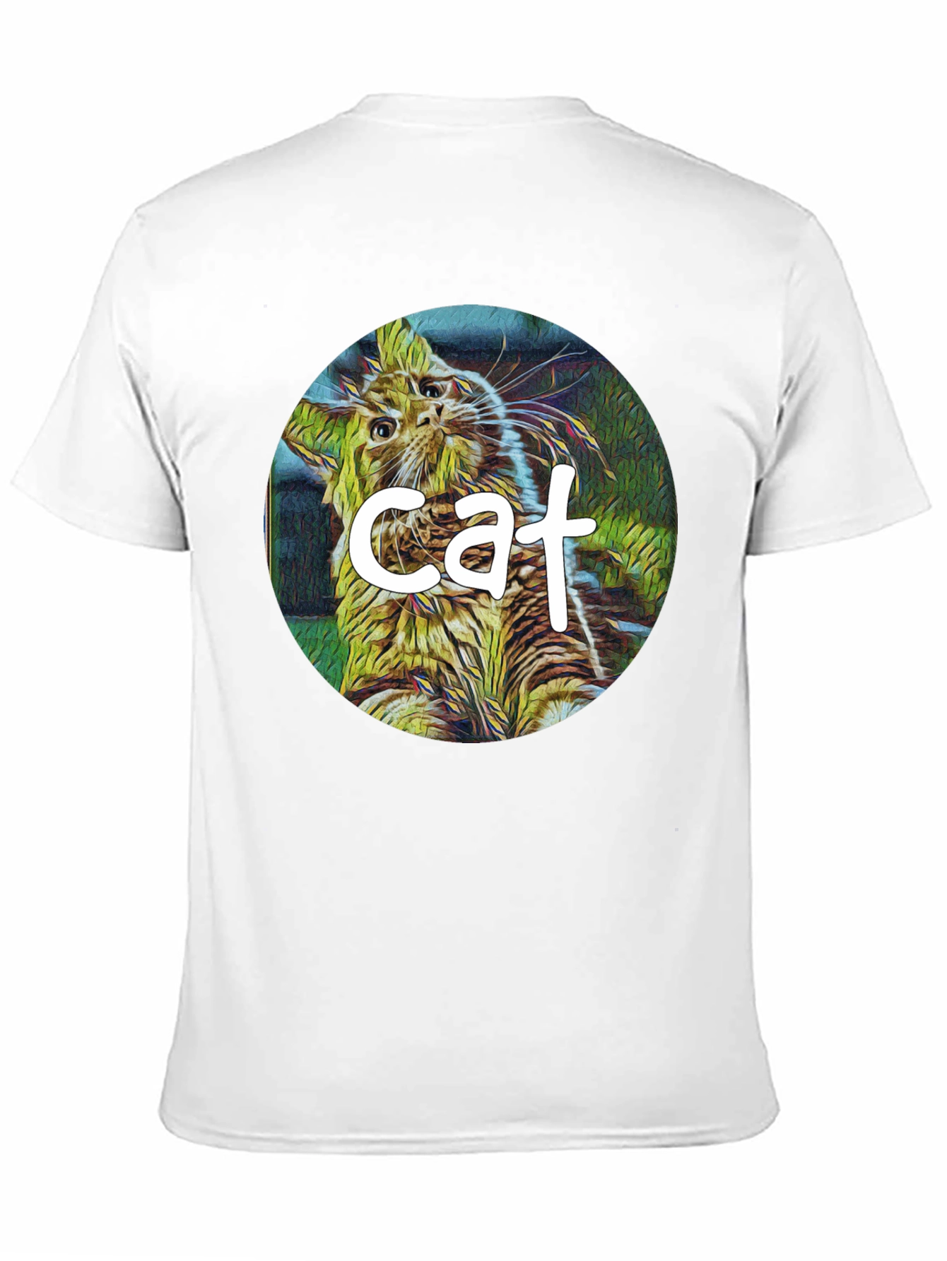 Cat Graphic Black T-Shirt - Artistic Design