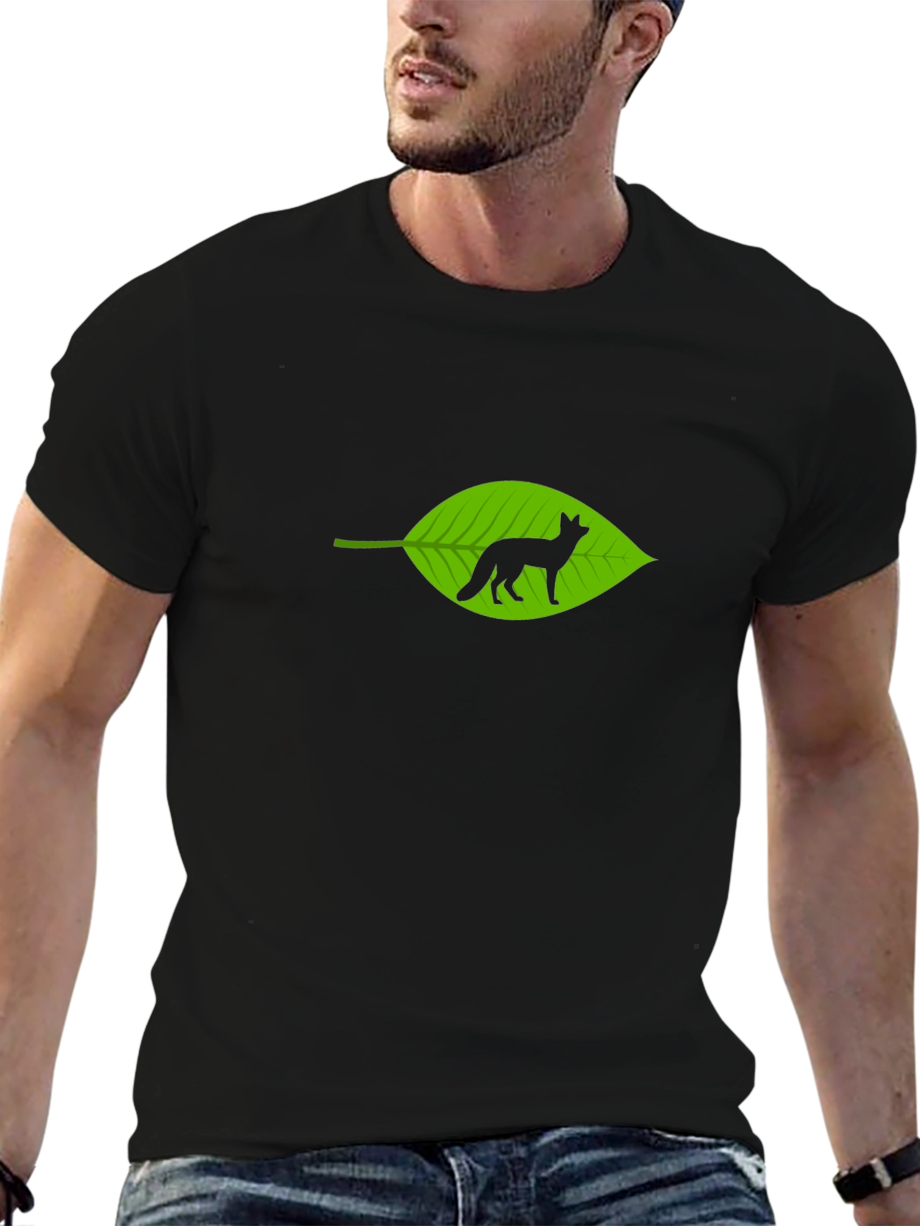 Fox in Leaf Graphic T-Shirt