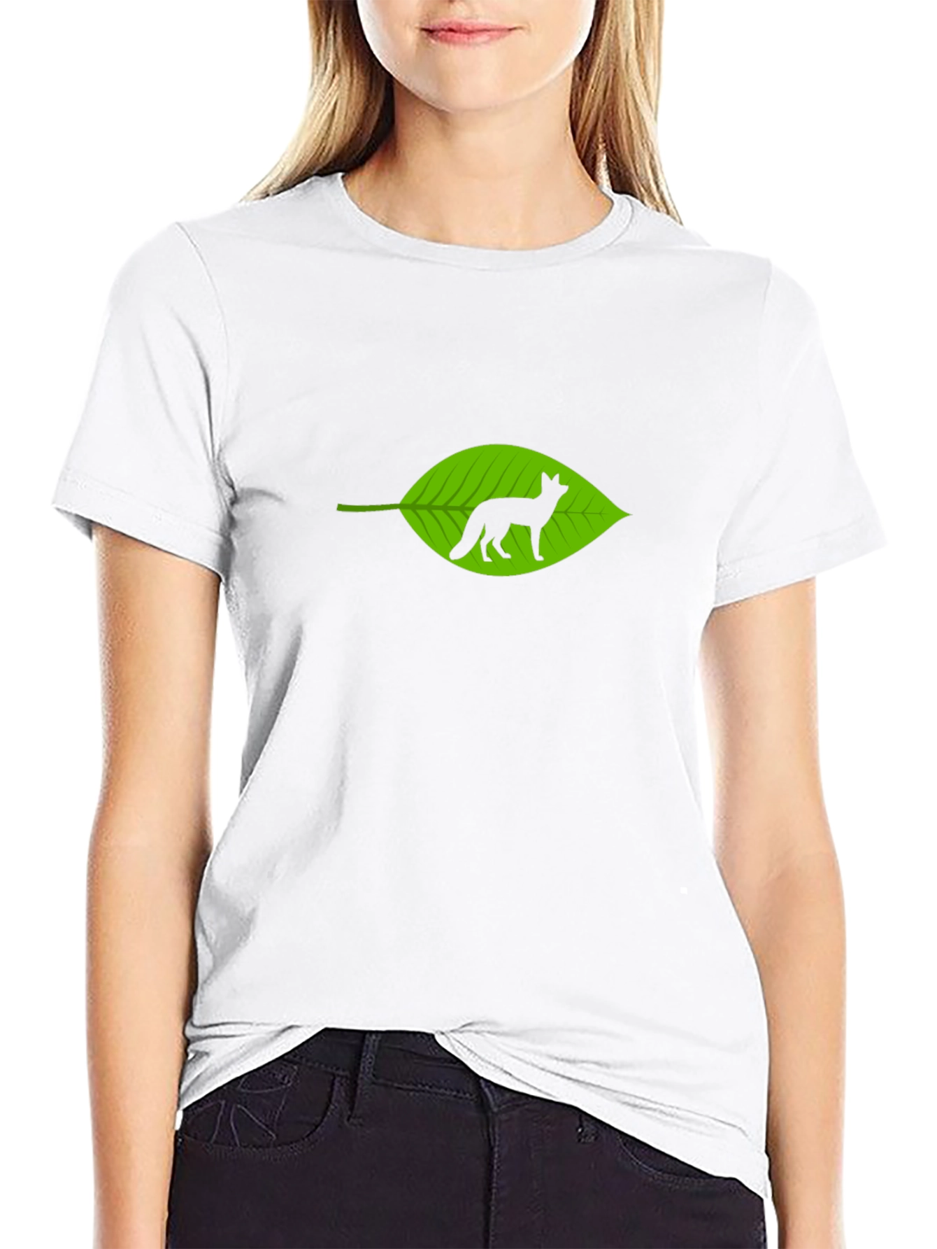 Fox in Leaf Graphic T-Shirt