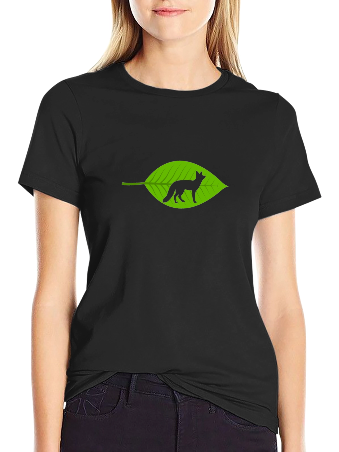 Fox in Leaf Graphic T-Shirt