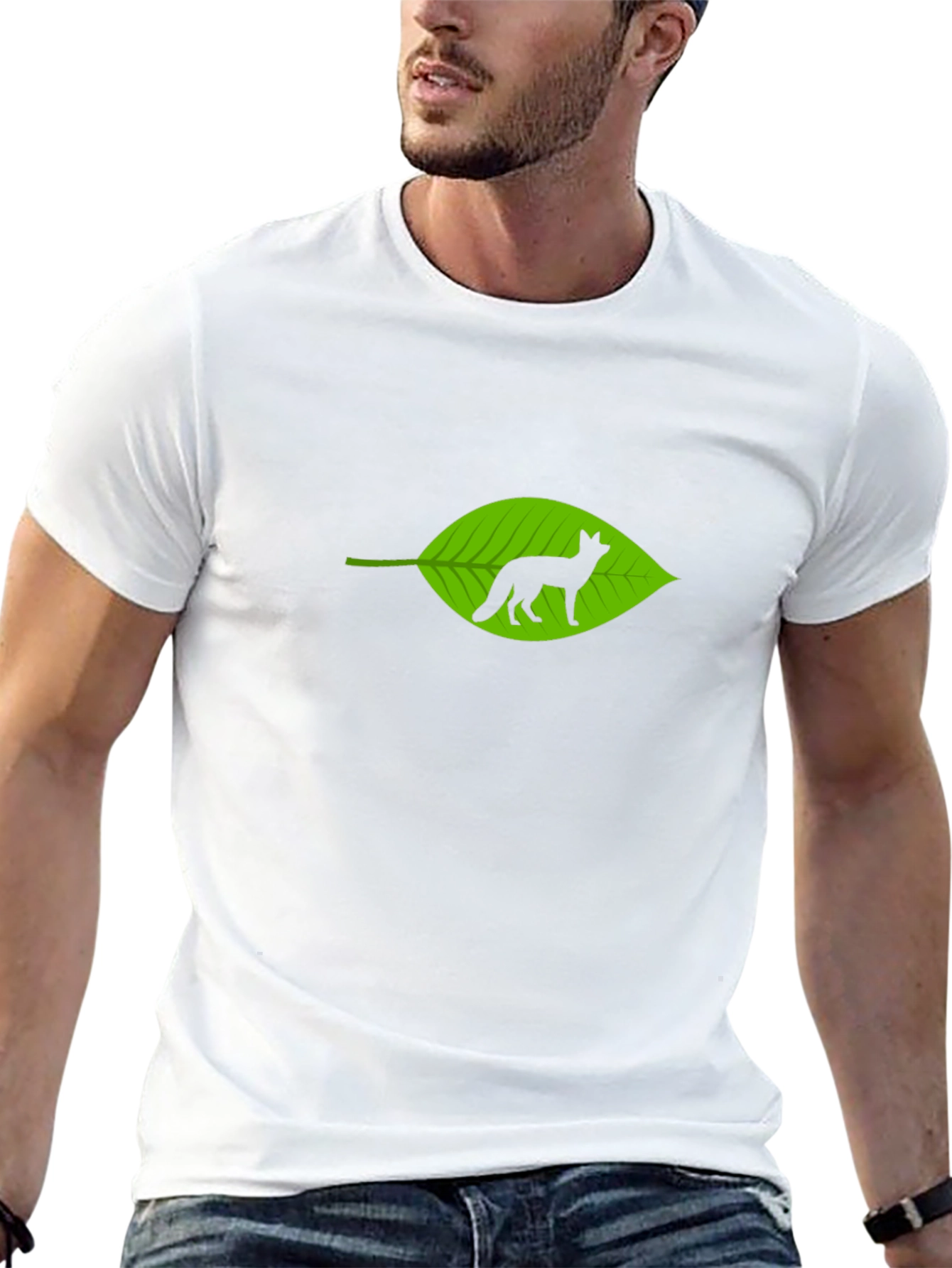 Fox in Leaf Graphic T-Shirt