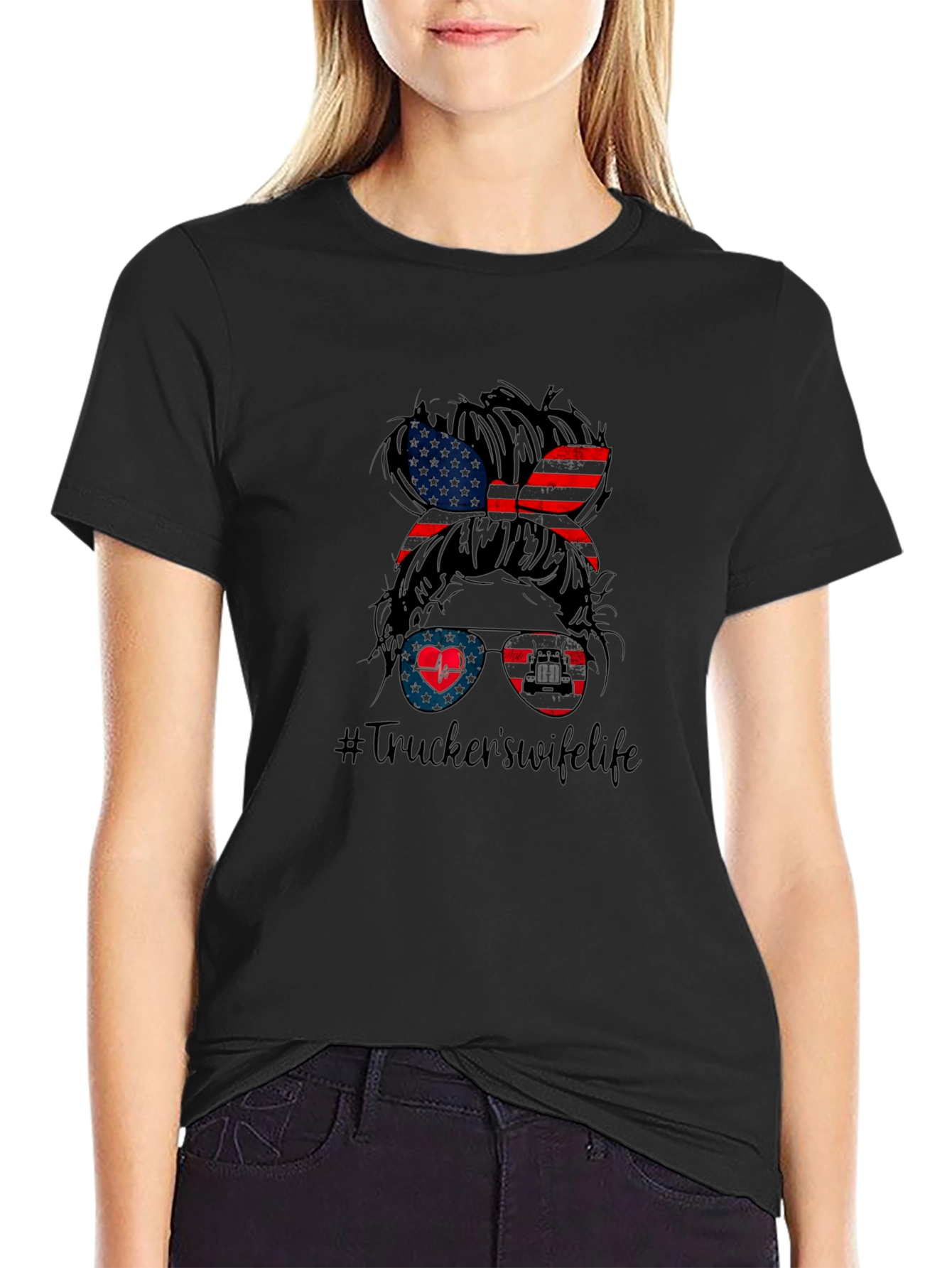 Truckers Wife Life Graphic Tee