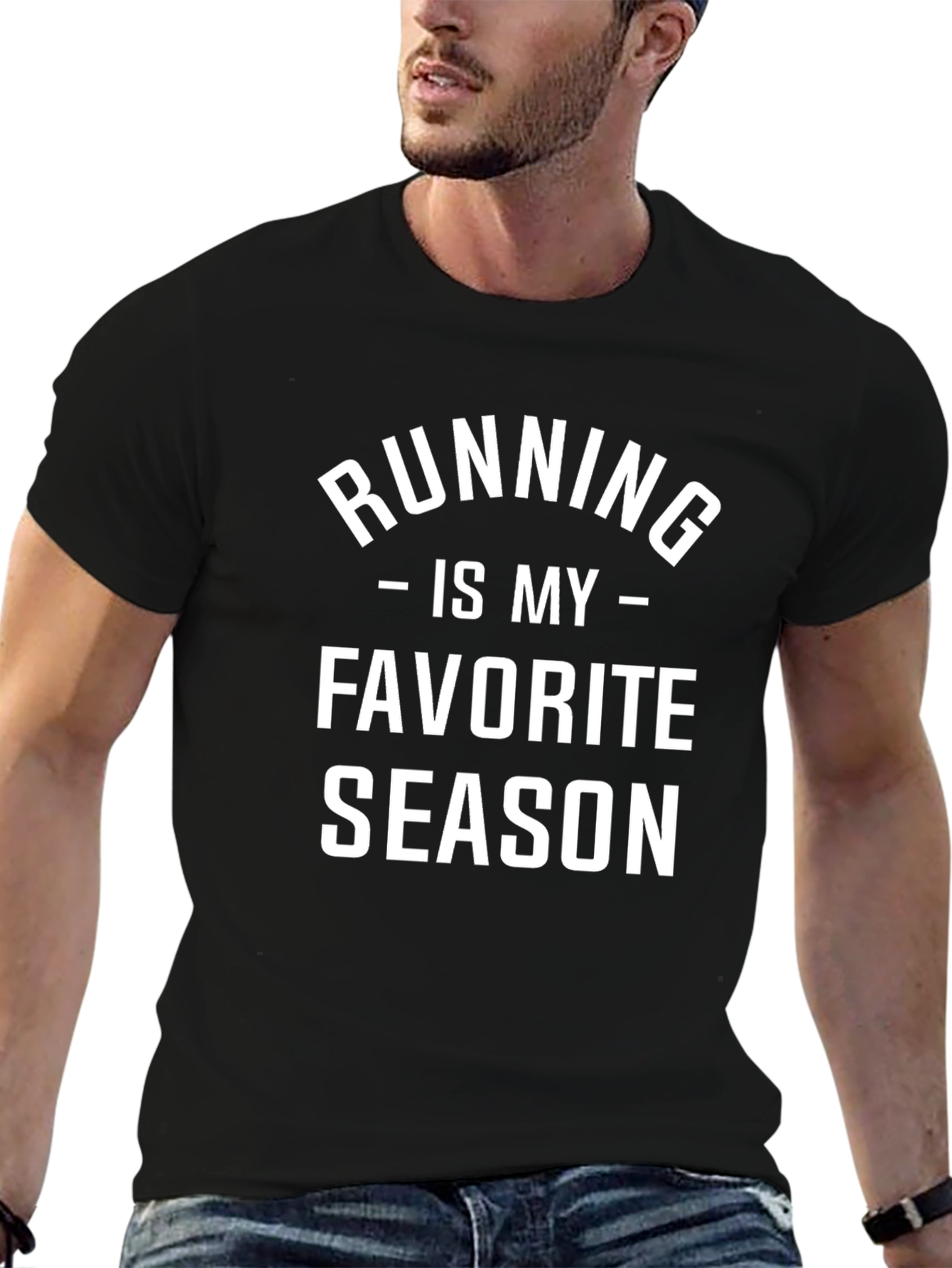 Running is My Favorite Season Black T-Shirt