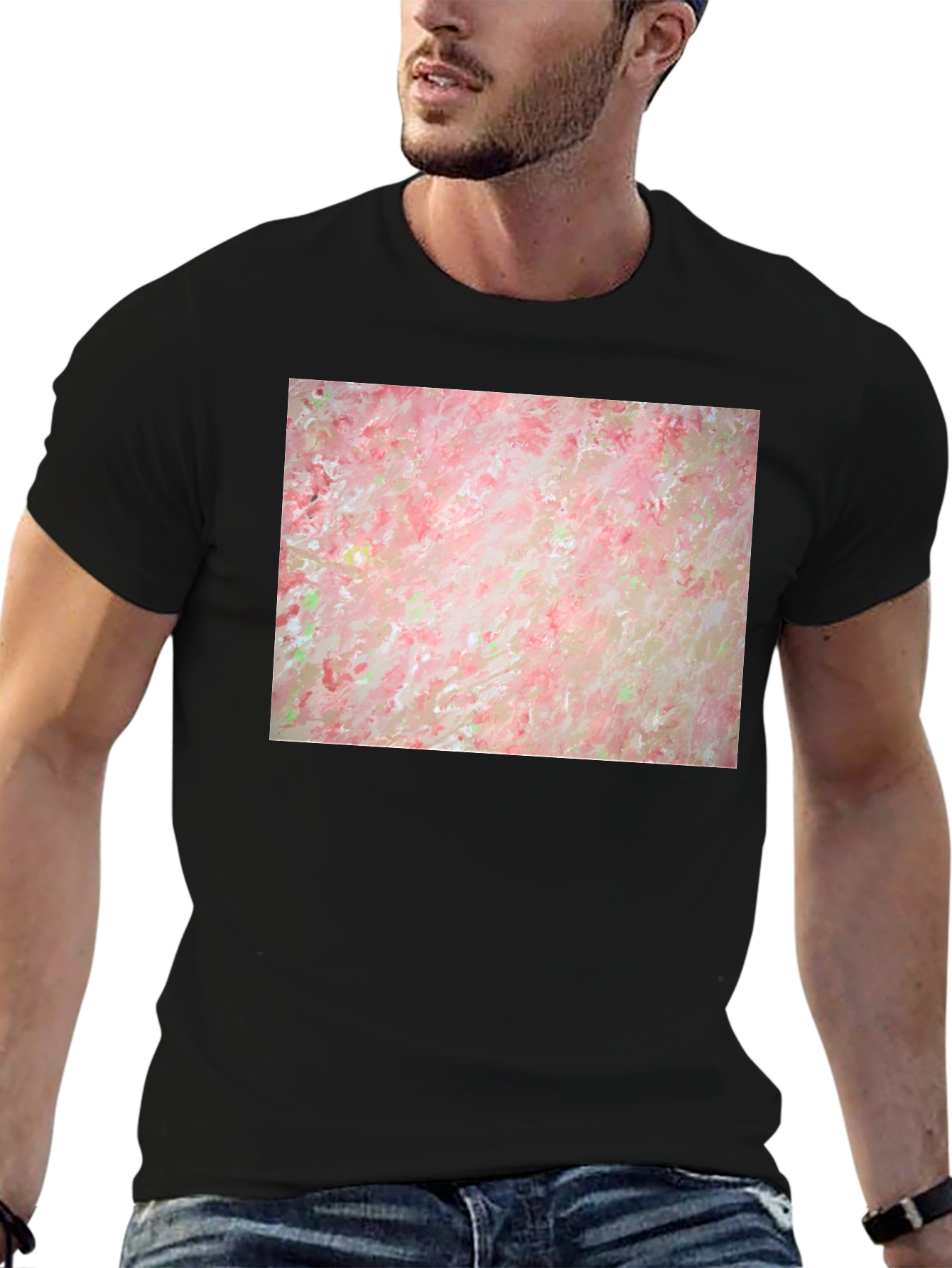 Abstract Floral T-Shirt - Artsy Black Tee