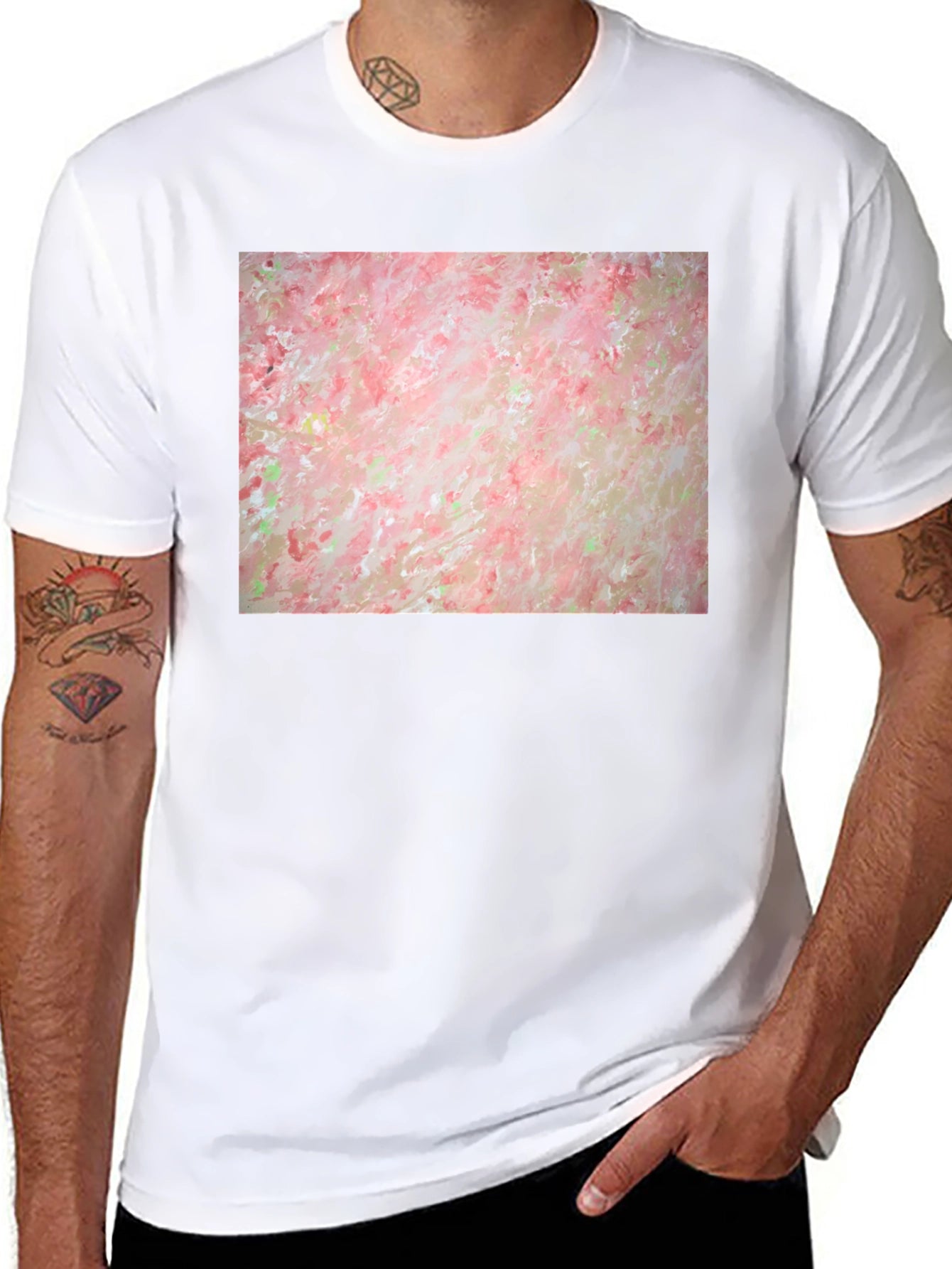 Abstract Floral T-Shirt - Artsy Black Tee