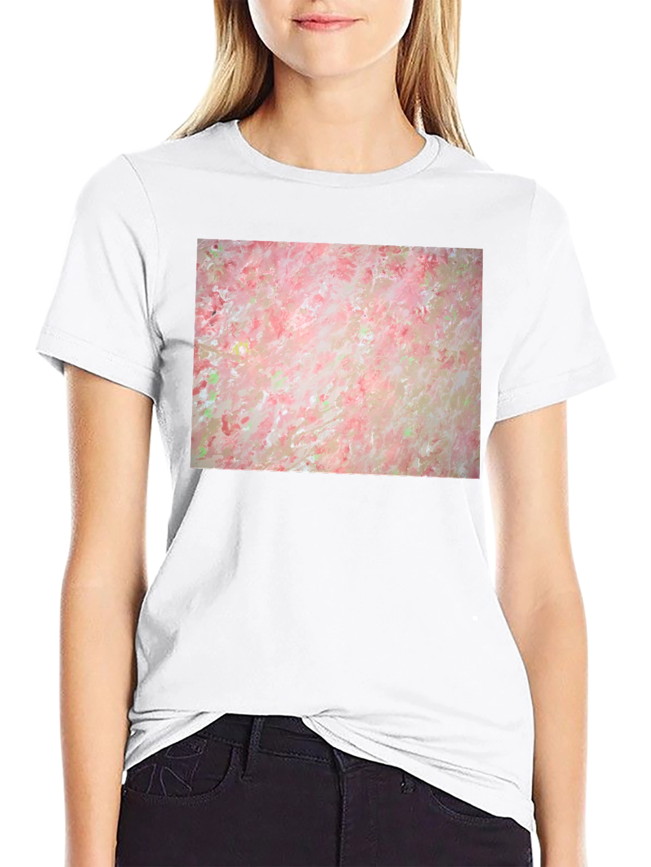 Abstract Floral T-Shirt - Artsy Black Tee