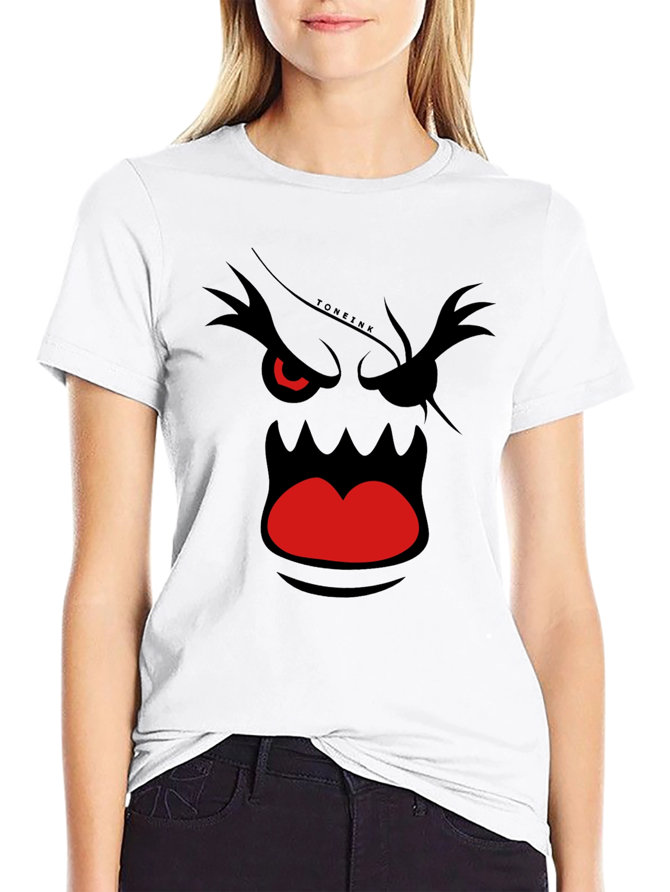 Mens Graphic T-Shirt - Angry Face Design