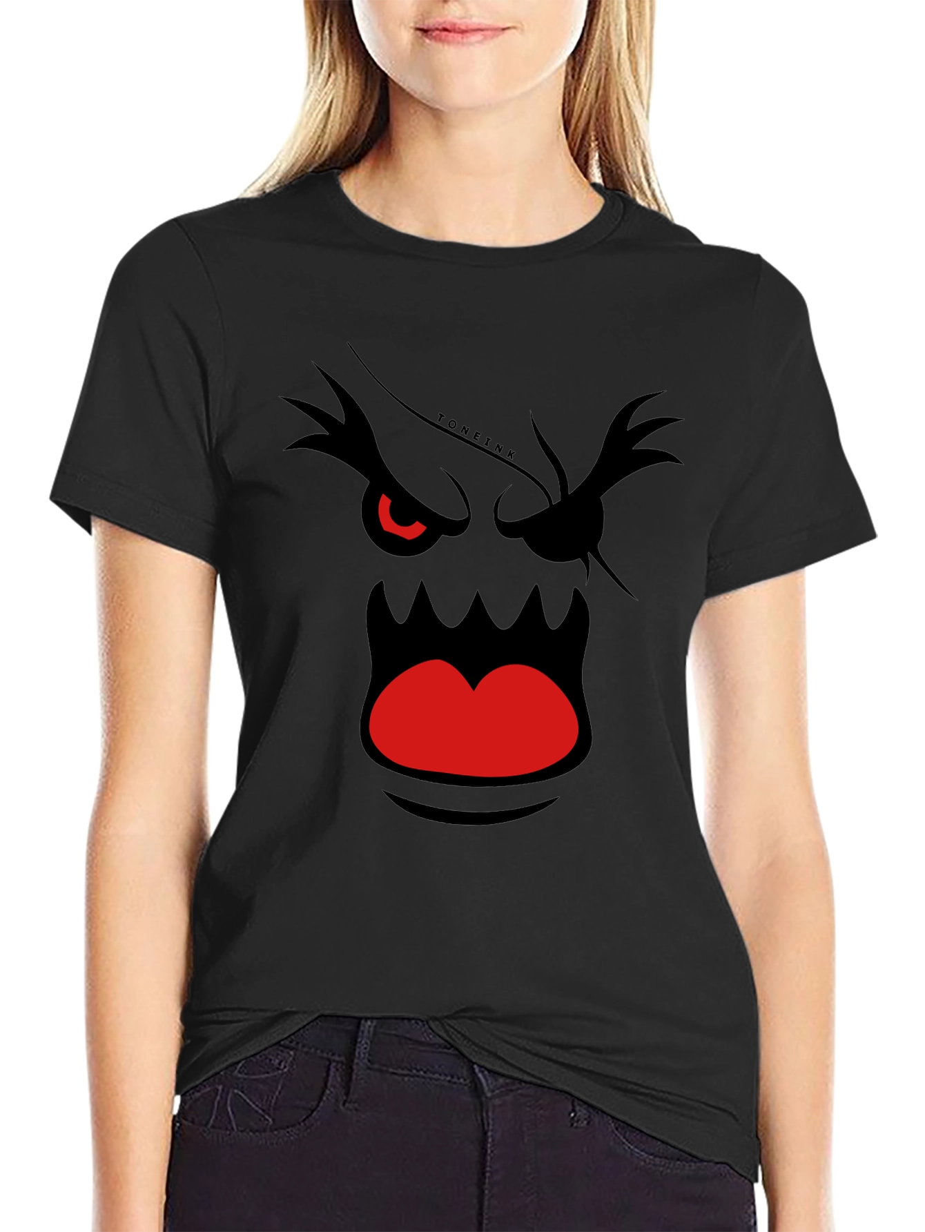 Mens Graphic T-Shirt - Angry Face Design