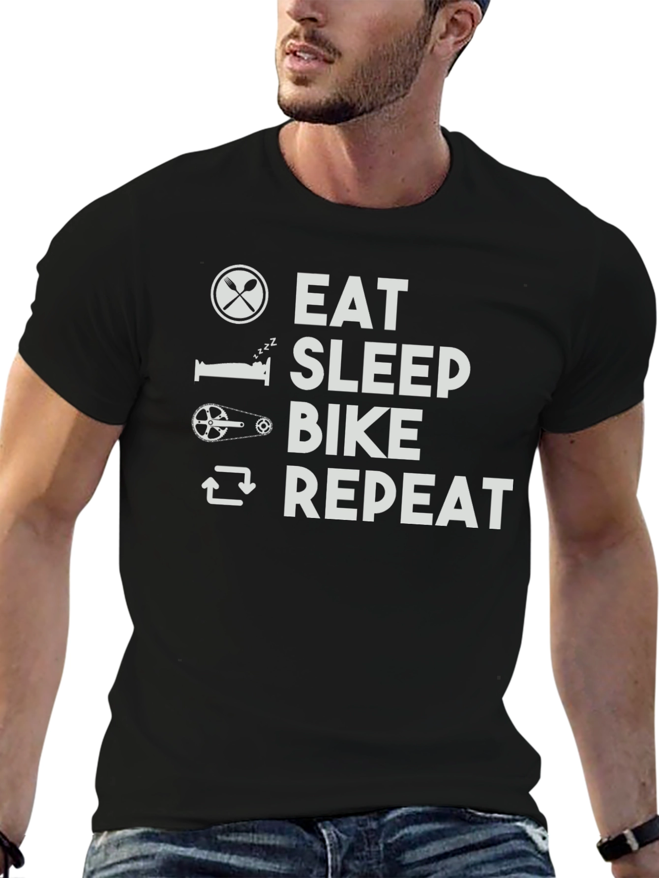 Eat Sleep Bike Repeat Graphic T-Shirt